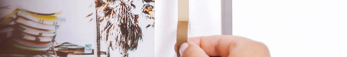 Kamoi Kakoshi MT washi tape being applied by hand, Japanese easy-tear masking tape for crafts