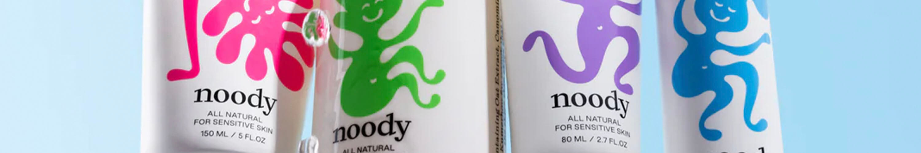 Alt Tag: Noody kids skincare tubes with colorful kiwi design, gentle plant-based formulas for sensitive skin, New Zealand brand