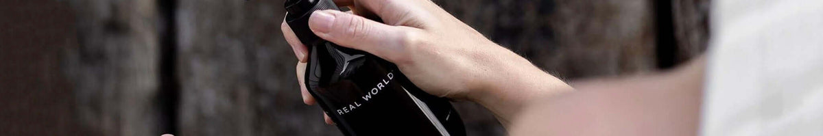 Real World natural handcrafted hand care spray, chemical-free small-batch formula for dry hands