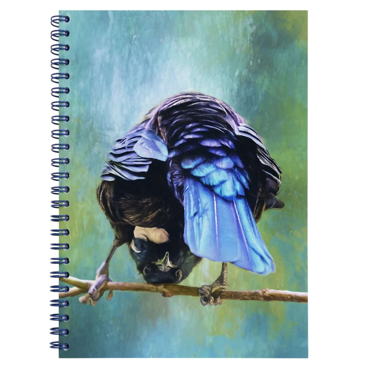 Art By JLM Bird Art Notebook - Quirky Tui with vibrant Tui artwork on a spiral-bound cover.