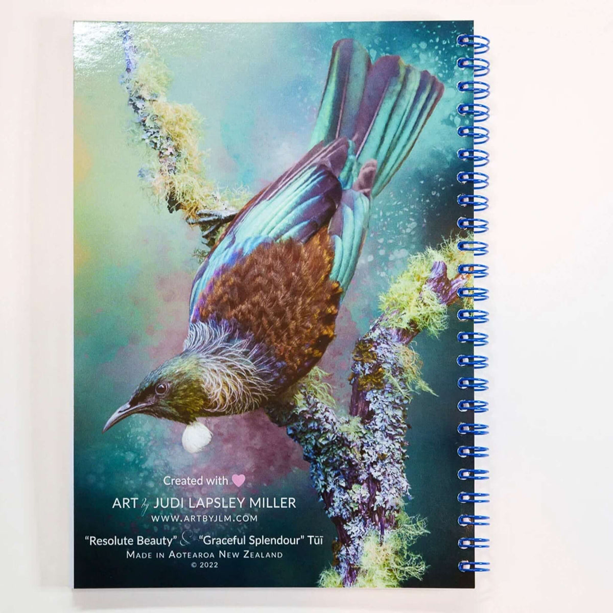 Art By JLM Bird Art Notebook - Graceful Tui featuring stunning Tui artwork on a vibrant cover.