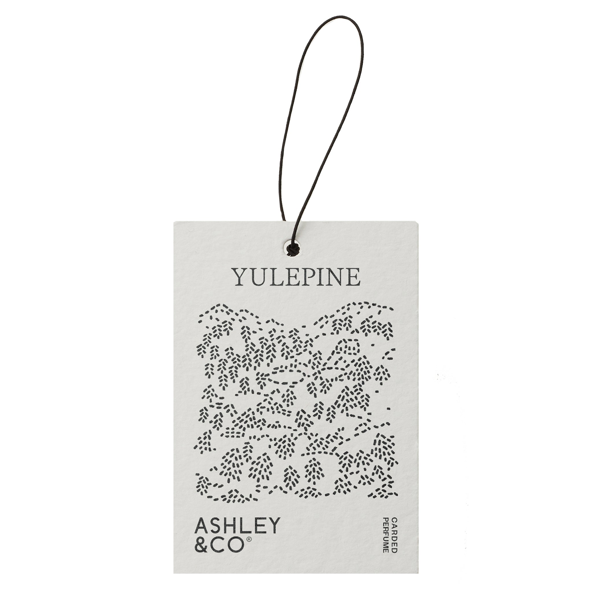 Product tag with 'Yulepine' and 'Ashley & Co' text on a white background