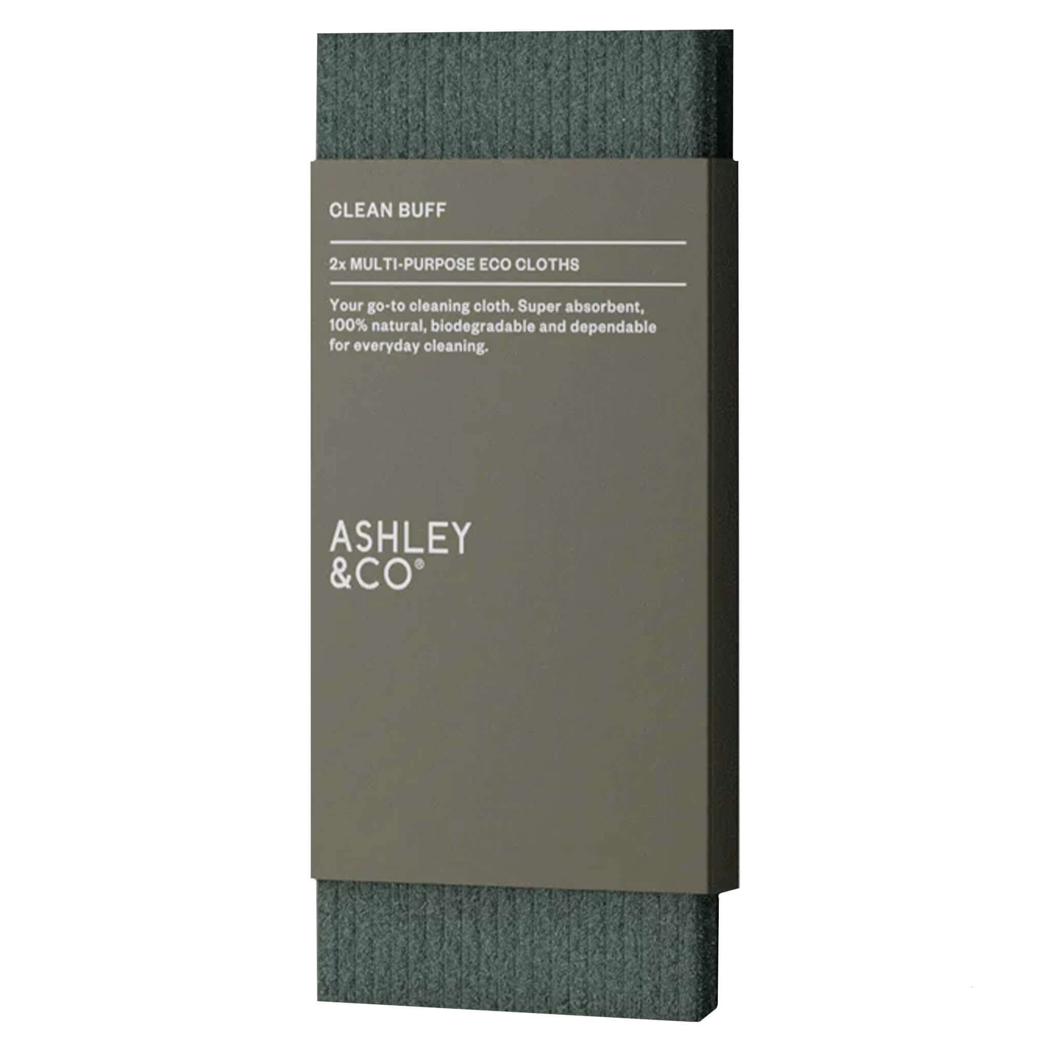 Alt Tag: Ashley & Co Clean Buff Cloth - Hashed Kale eco cleaning cloth, super absorbent 100% natural biodegradable, 15 x 16.5cm