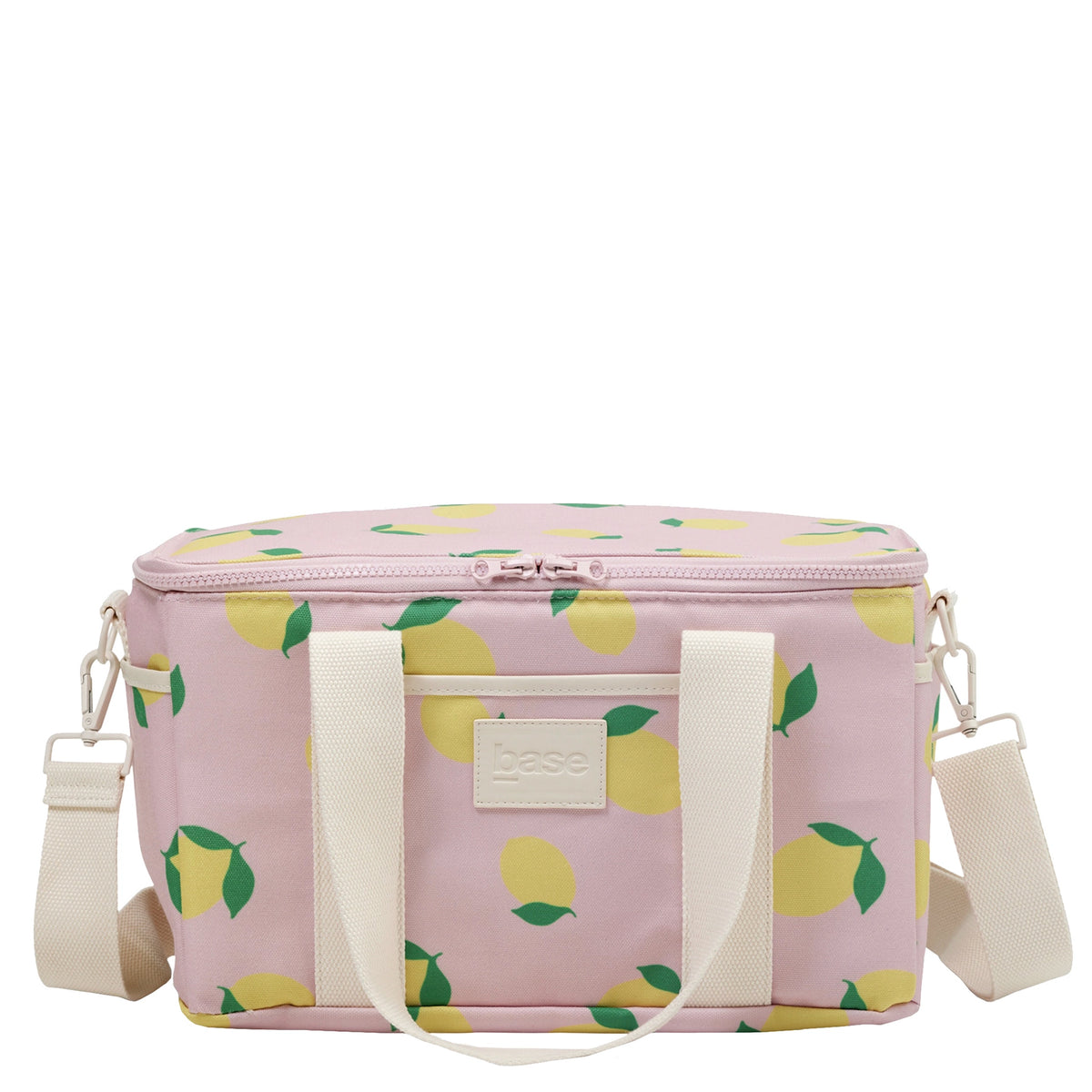 Base Midi Cooler Bag - Lemon, water-resistant insulated cooler tote with removable crossbody strap