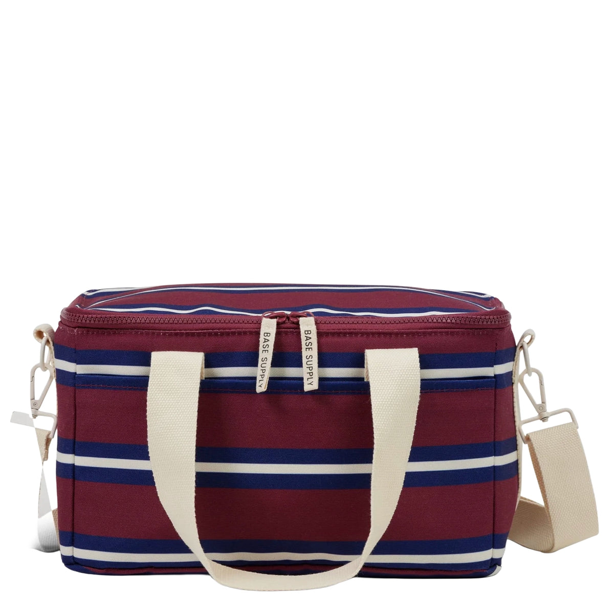 Base Midi Cooler Bag - Rugby Stripe, water-resistant insulated cooler tote with crossbody strap
