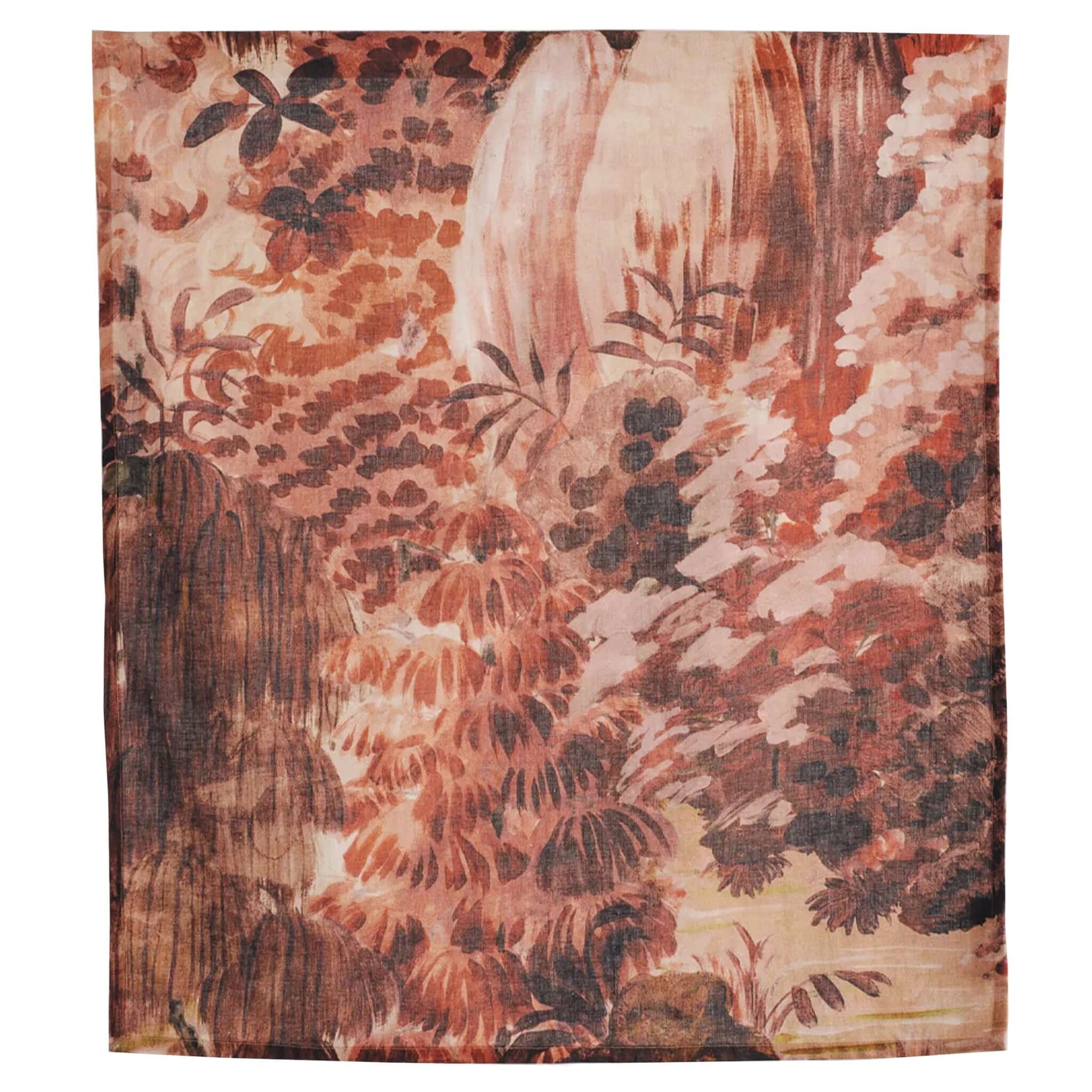 Alt Tag: Bianca Lorenne Linen Tea Towel - Floresta Merlot botanical merlot linen-cotton tea towel, absorbent kitchen towel for drying dishes