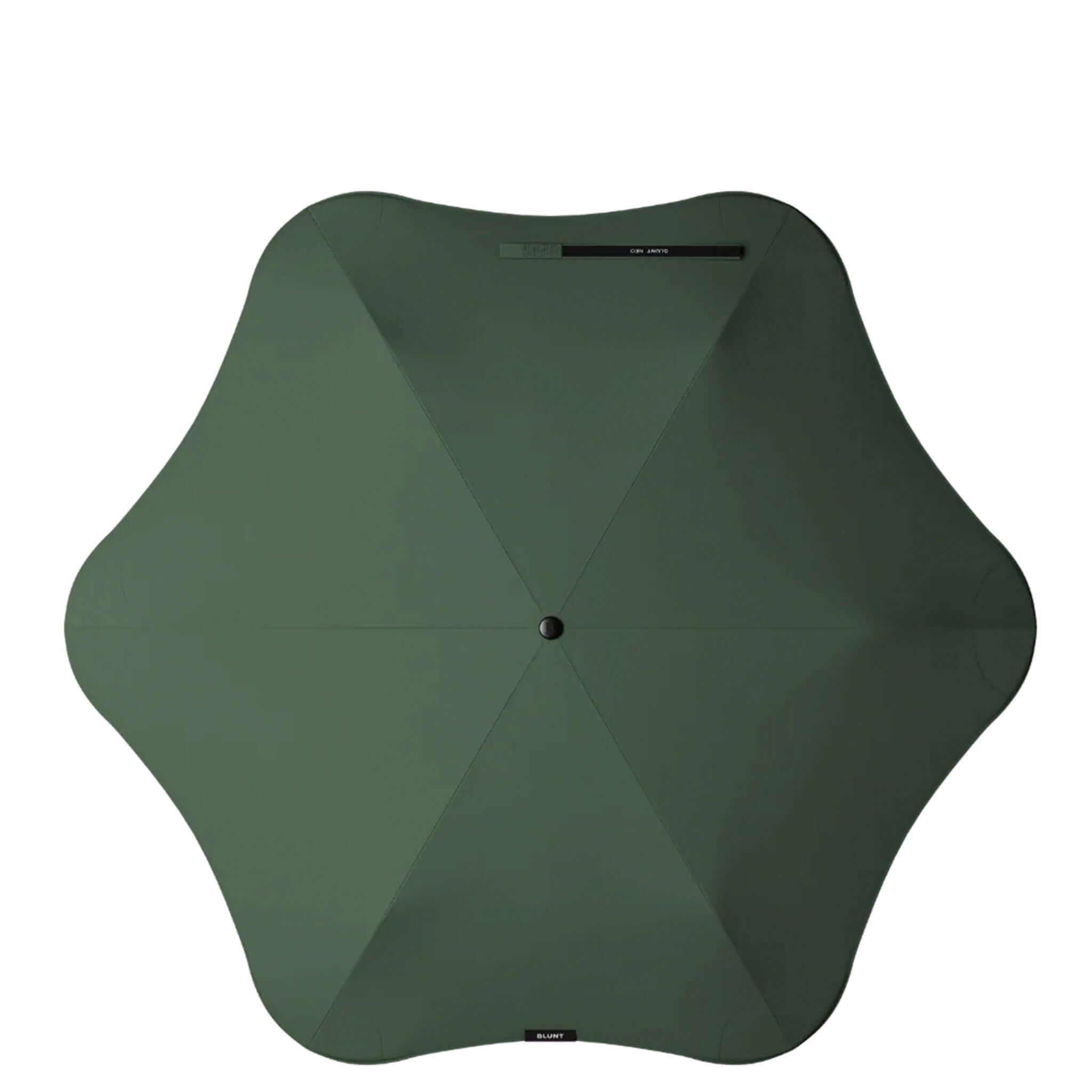 Blunt Neo Umbrella - Forest Green top view showcasing its compact and stylish design.