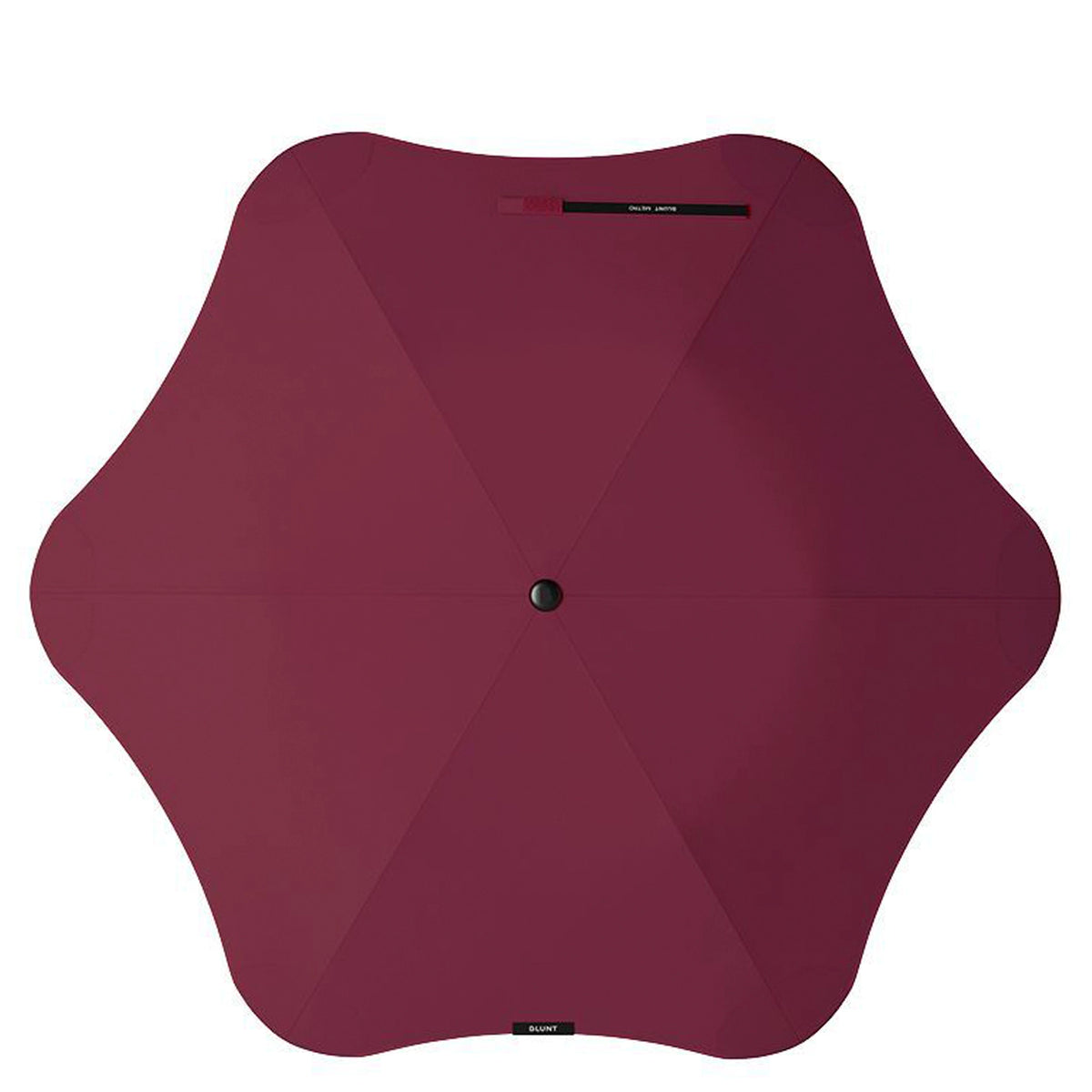 Blunt Metro Umbrella - Clubhouse Red Limited Edition, burgundy canopy viewed from above