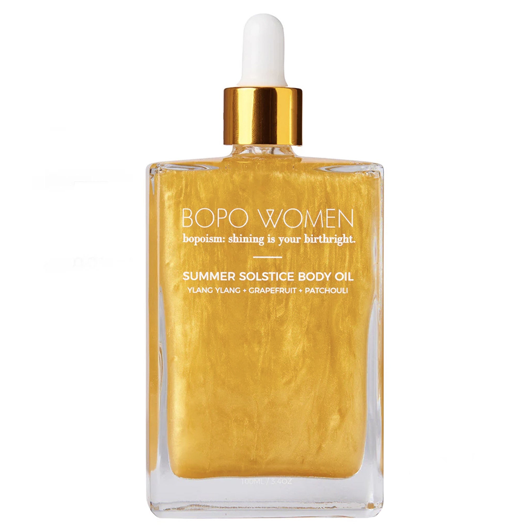 Bopo Women Summer Solstice Body Oil bottle on a white background