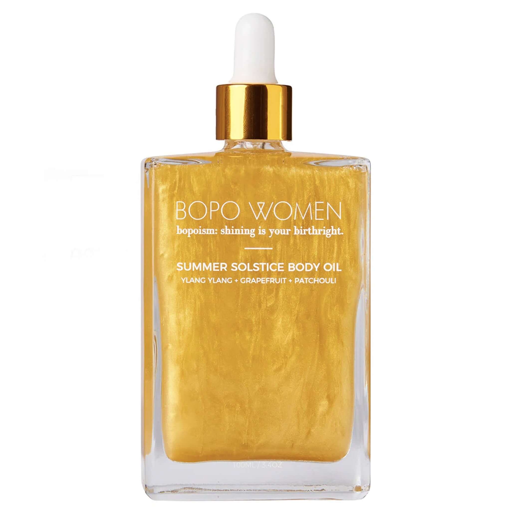 Bopo Women Summer Solstice Body Oil bottle on a white background