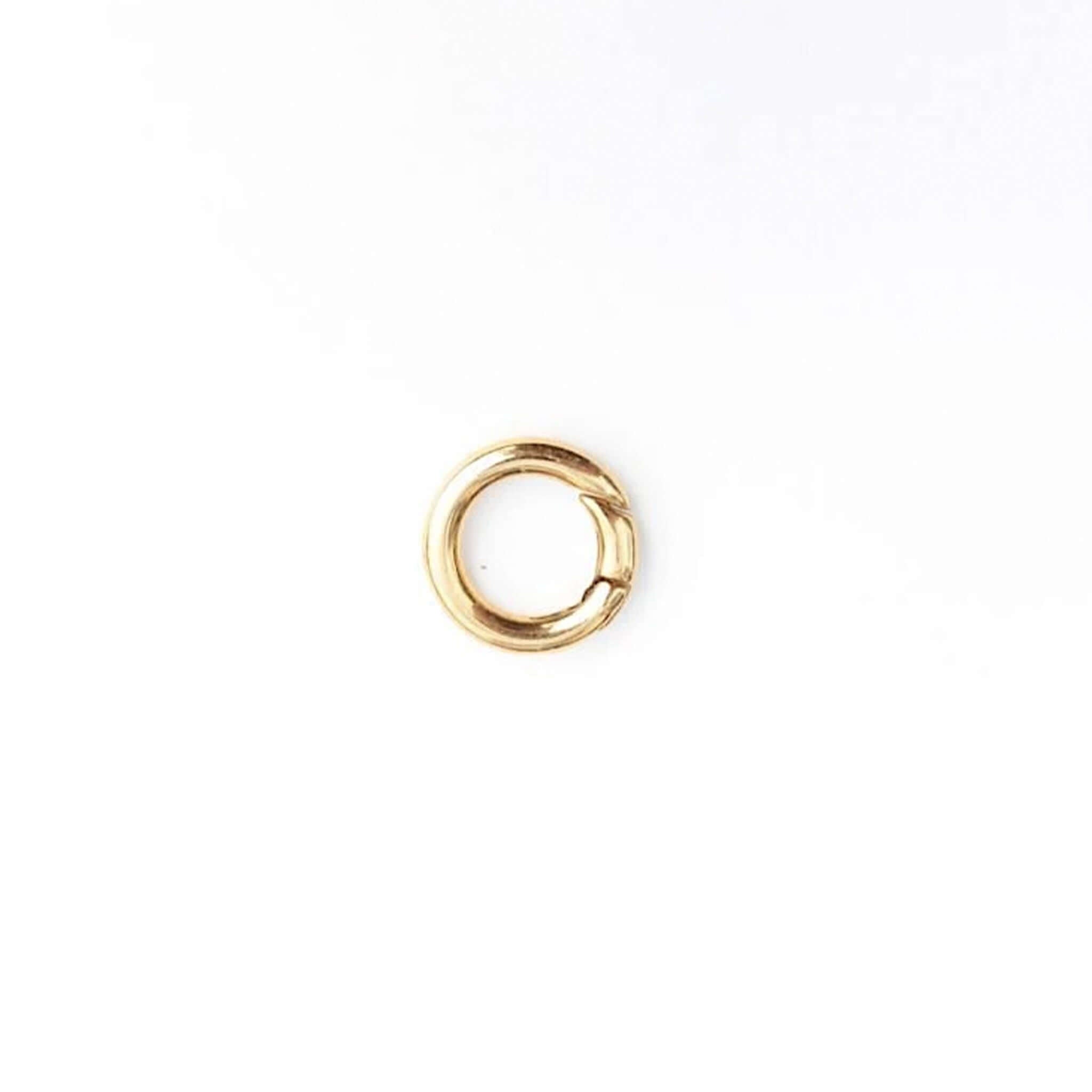 Cathy Pope Round Clasp - Gold small ring with spring clasp opening for connecting chains or charms