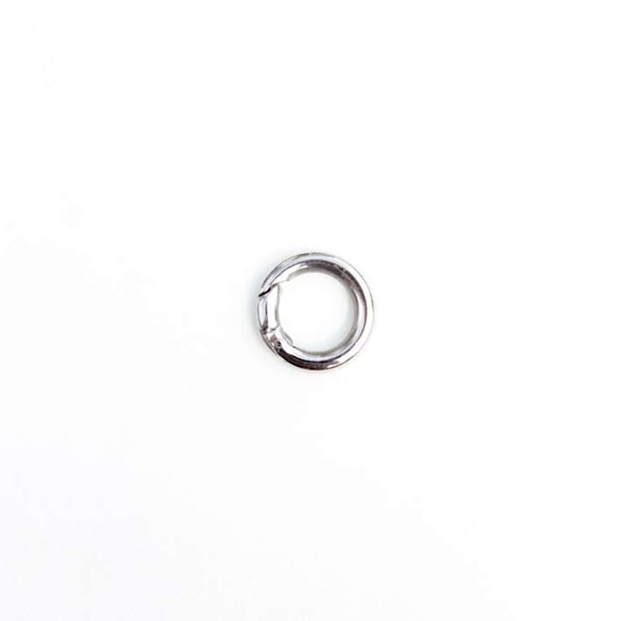 Cathy Pope Round Clasp - Stainless Steel small ring with spring clasp opening for connecting chains and charms.
