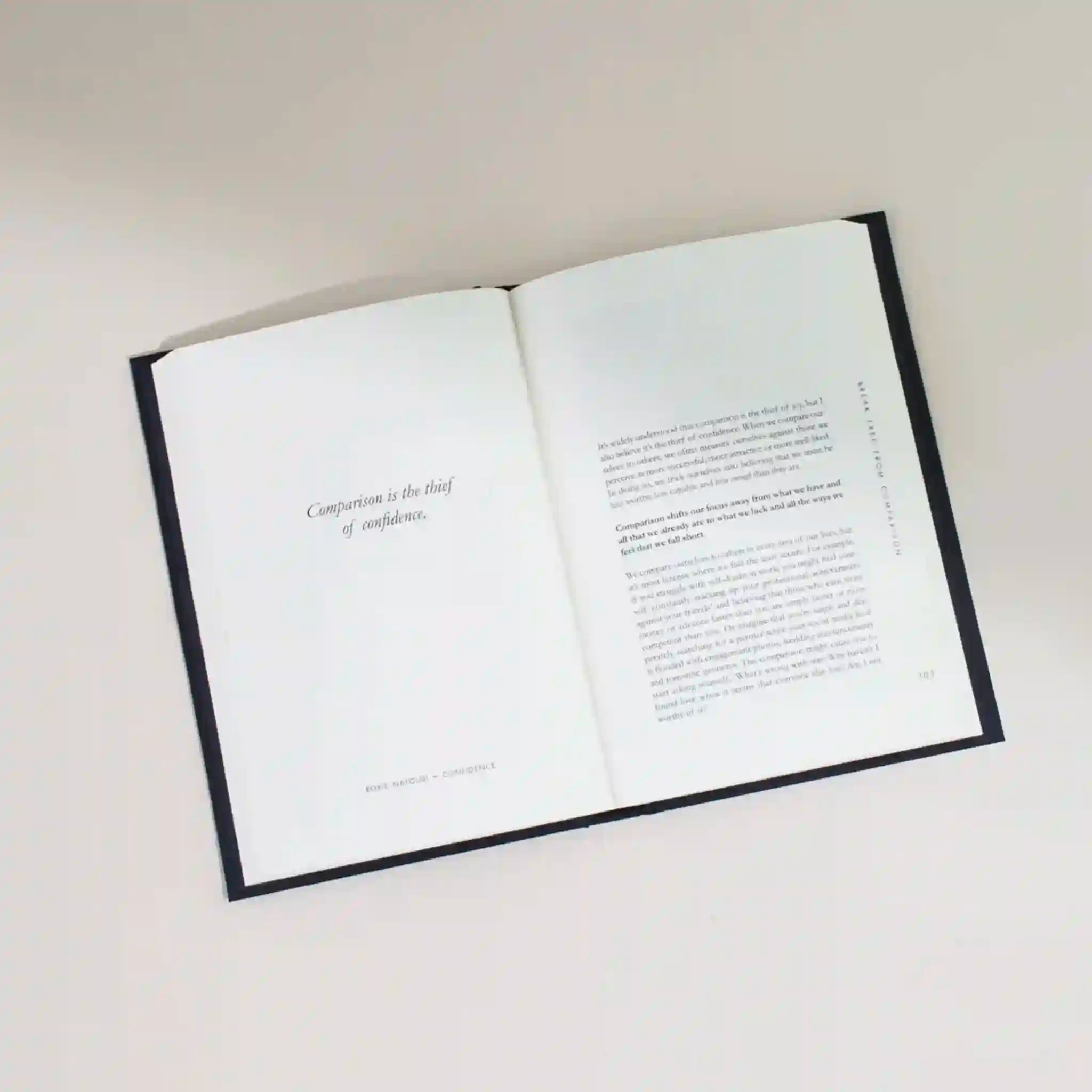 Open book with text on a white background