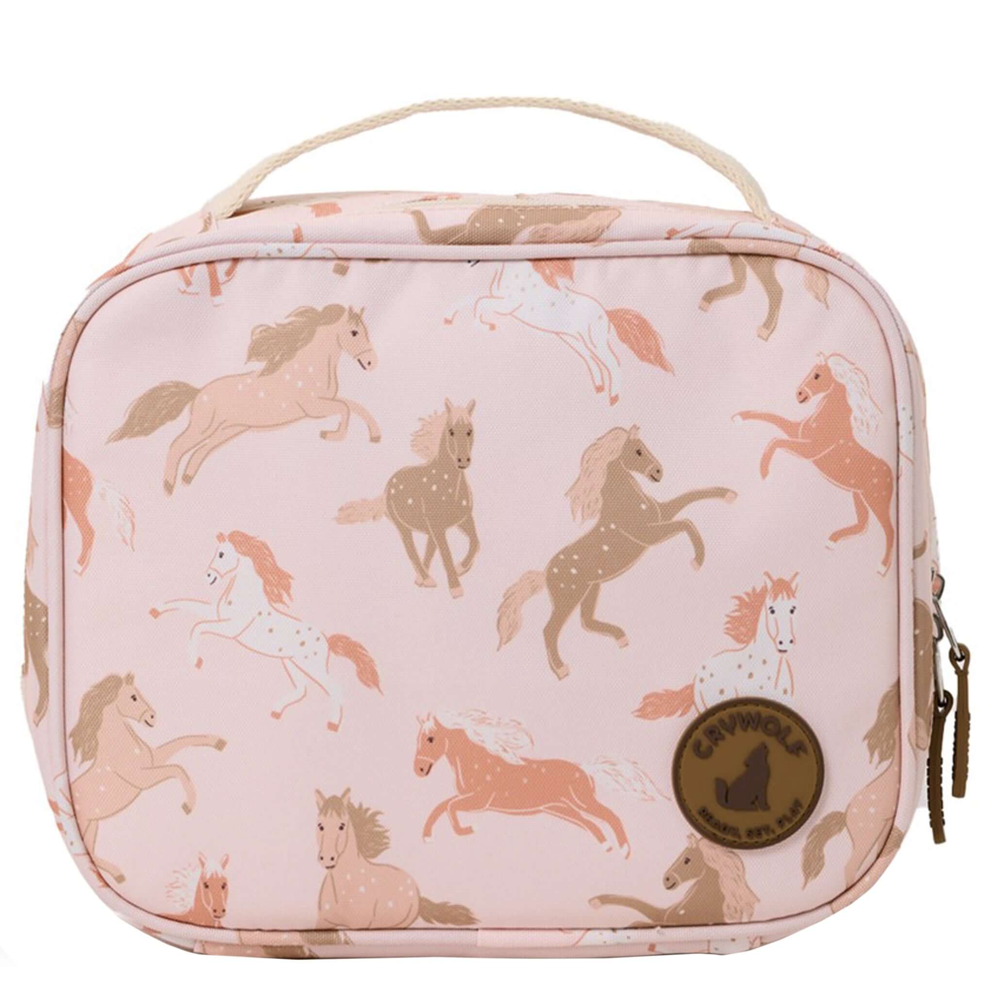 Crywolf Everyday Lunch Bag - Blush Ponies insulated kids lunch bag in blush pony print, water-resistant recycled material