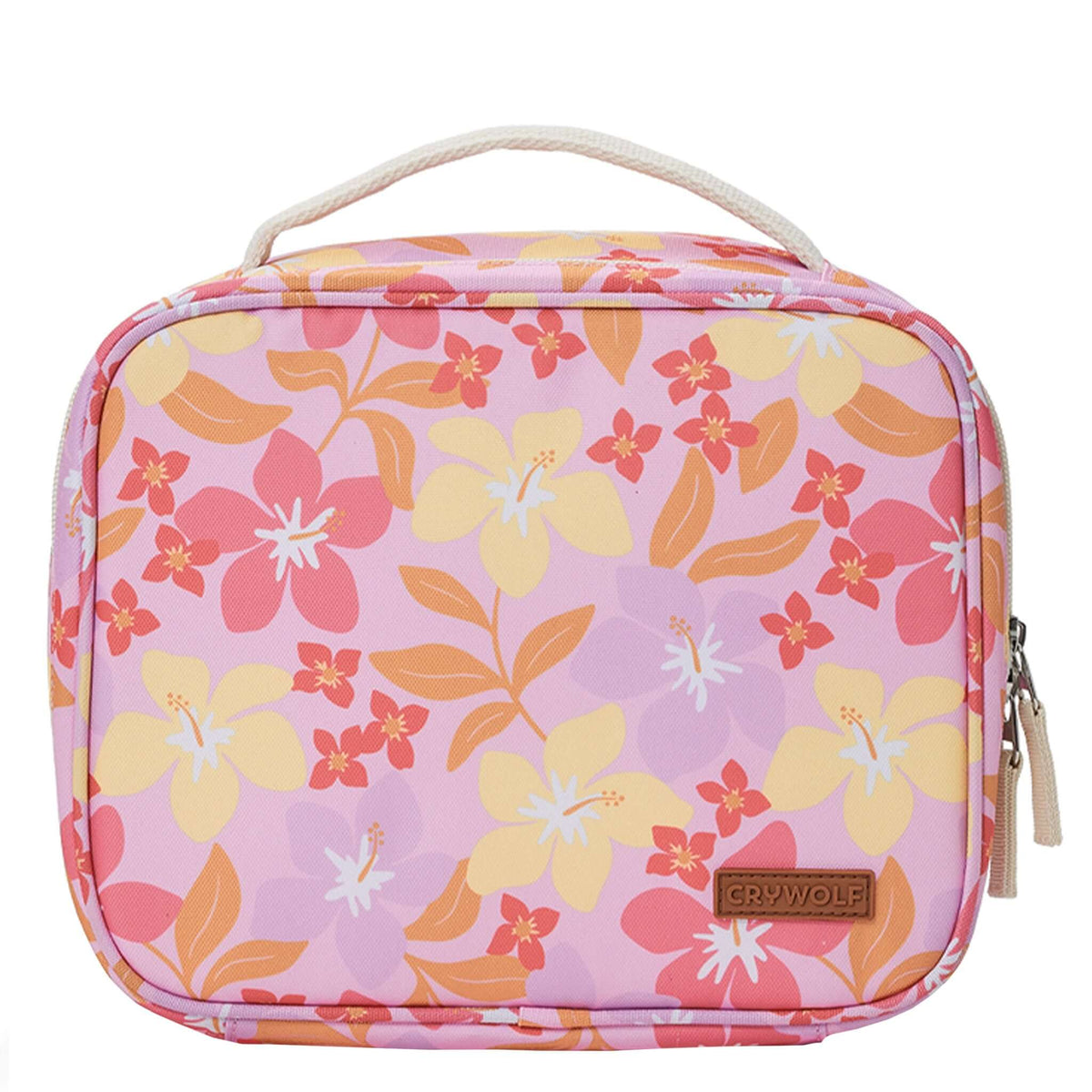 Crywolf Everyday Lunch Bag - Hibiscus Daze with floral design and durable handle for kids.