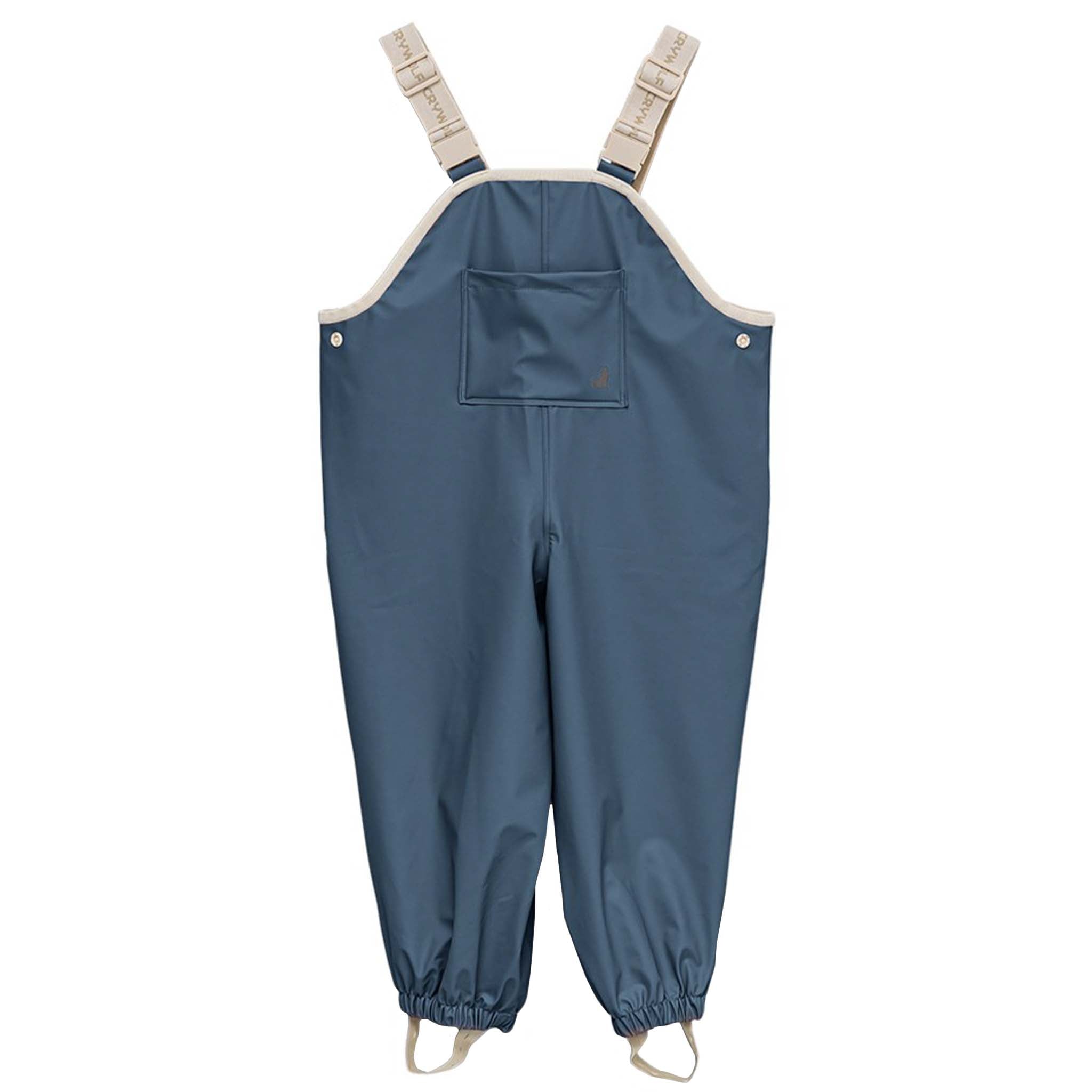 Alt Tag: Crywolf Rain Overalls - Highland Blue kids waterproof rain overalls with adjustable straps for outdoor play