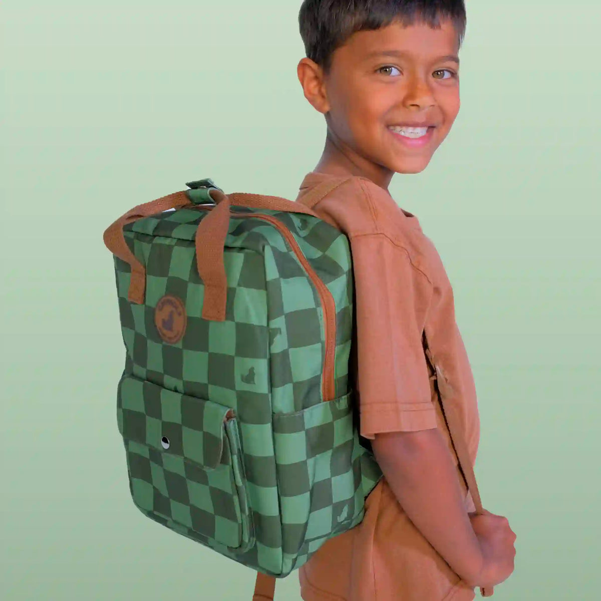 crywolf mini backpack Crywolf Mini Backpack - Green Check | Kids 9L Bag