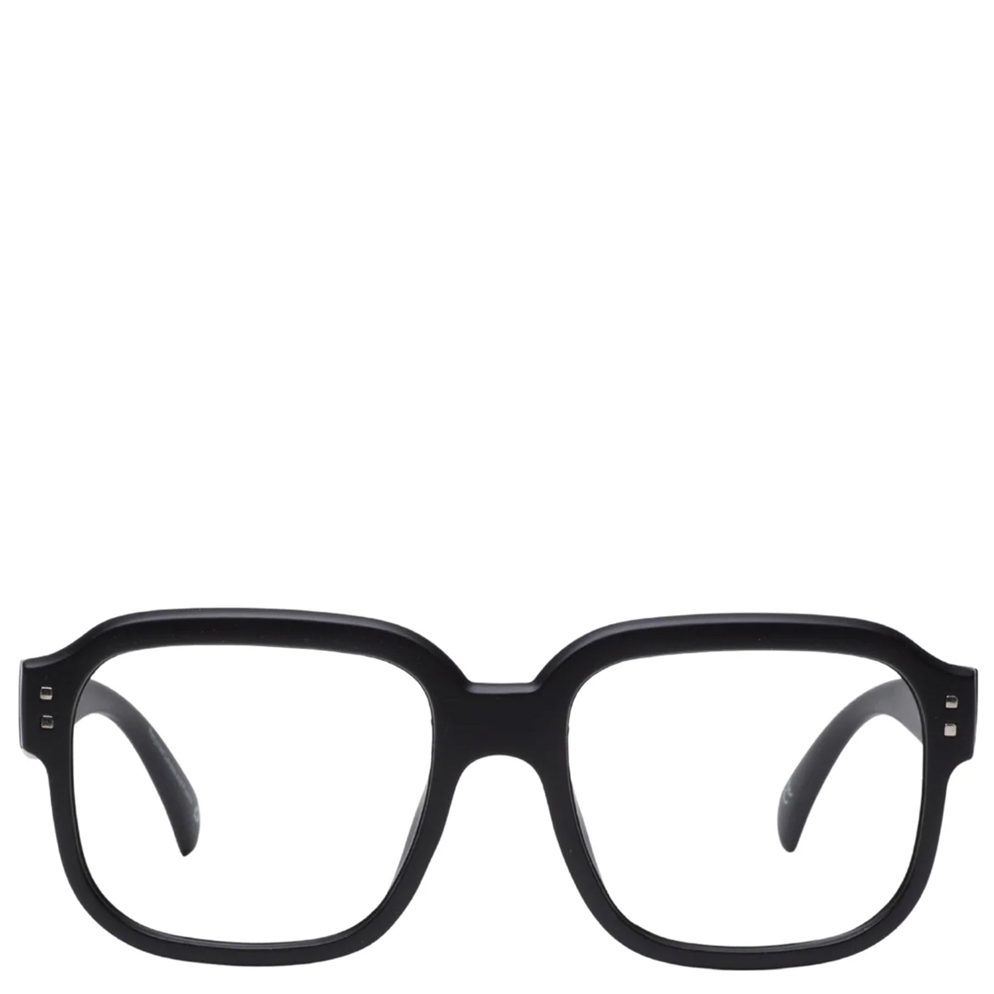 Black eyeglasses on a white background