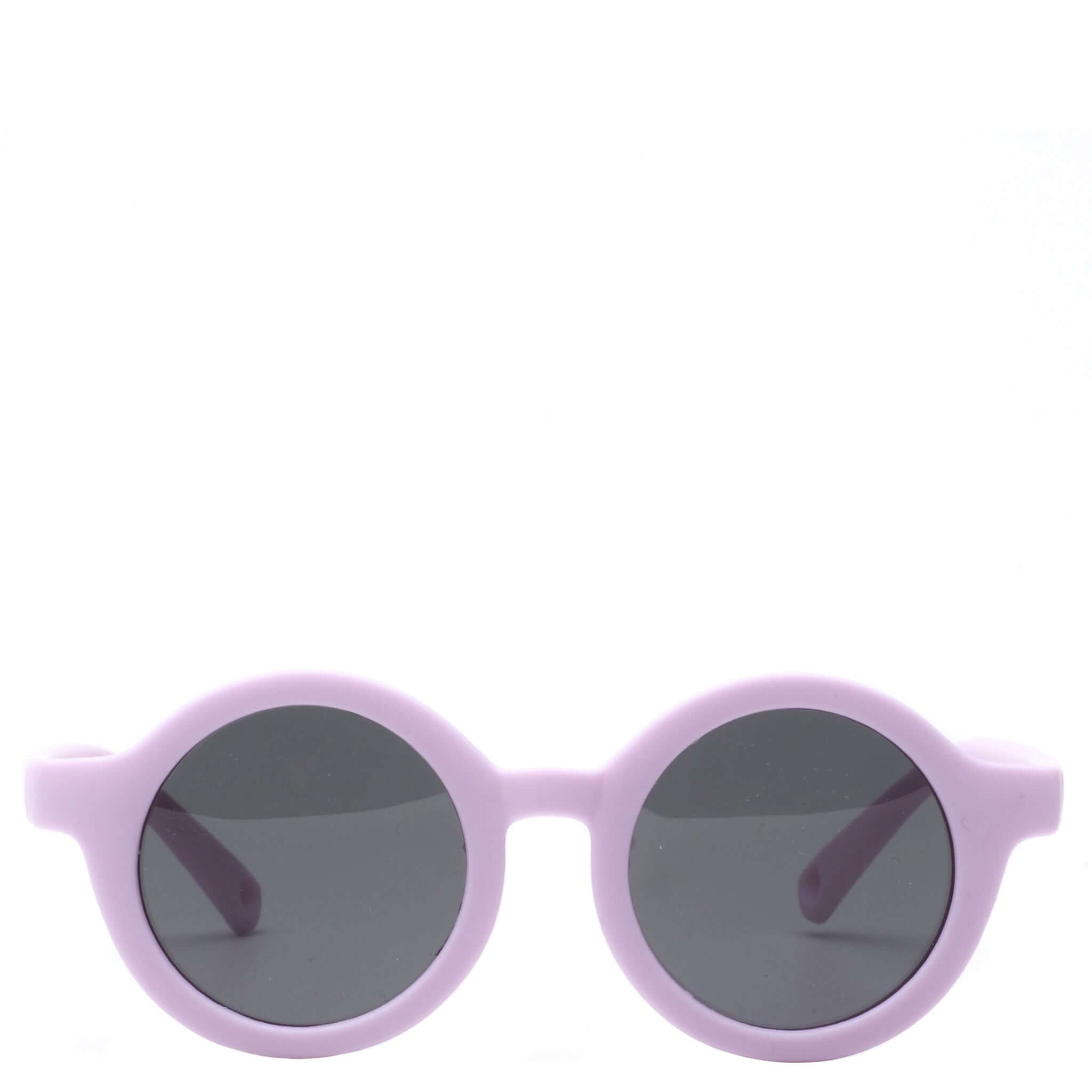Alt Tag: Daily Eyewear Kid's Thursday Sunglasses - Pink round kids sunglasses with purple-pink frame and dark UV lenses