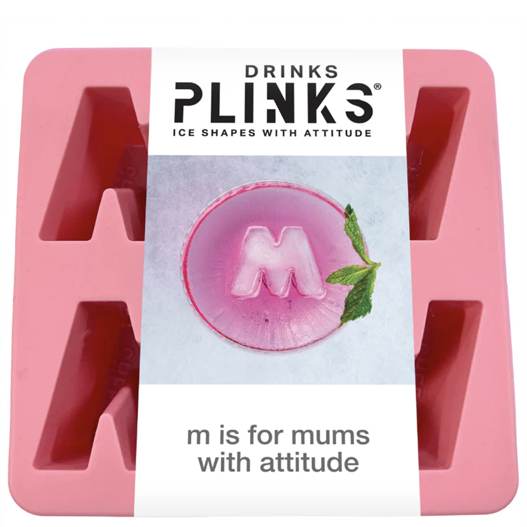 Drinks Plinks Silicone Ice / Baking Tray - M is for Mum Pink
