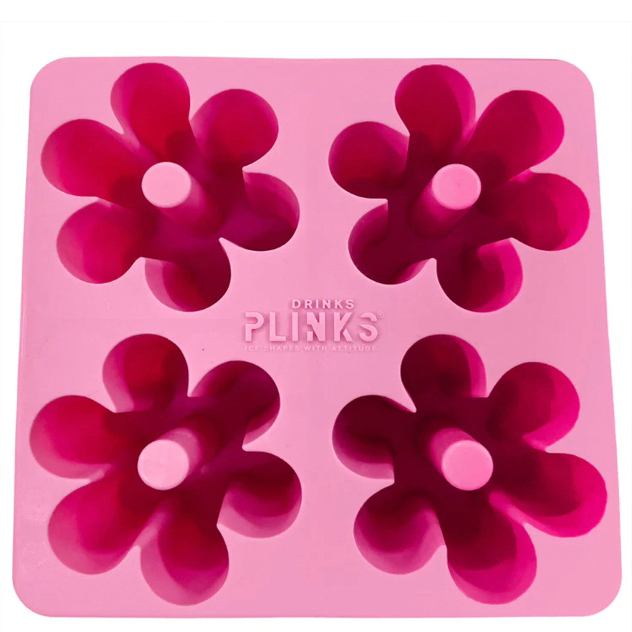 Drinks Plinks Silicone Ice / Baking Tray - Retro Daisy Pink