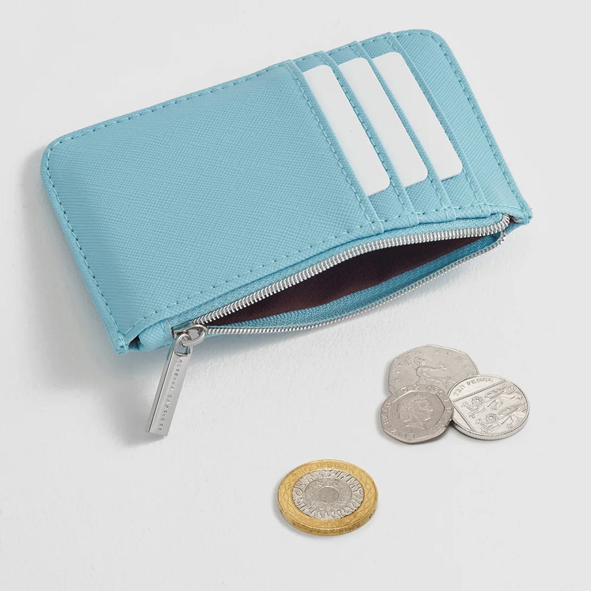 Estella Bartlett Adventure Is Out There Card Holder - Blue open showing card slots and coins
