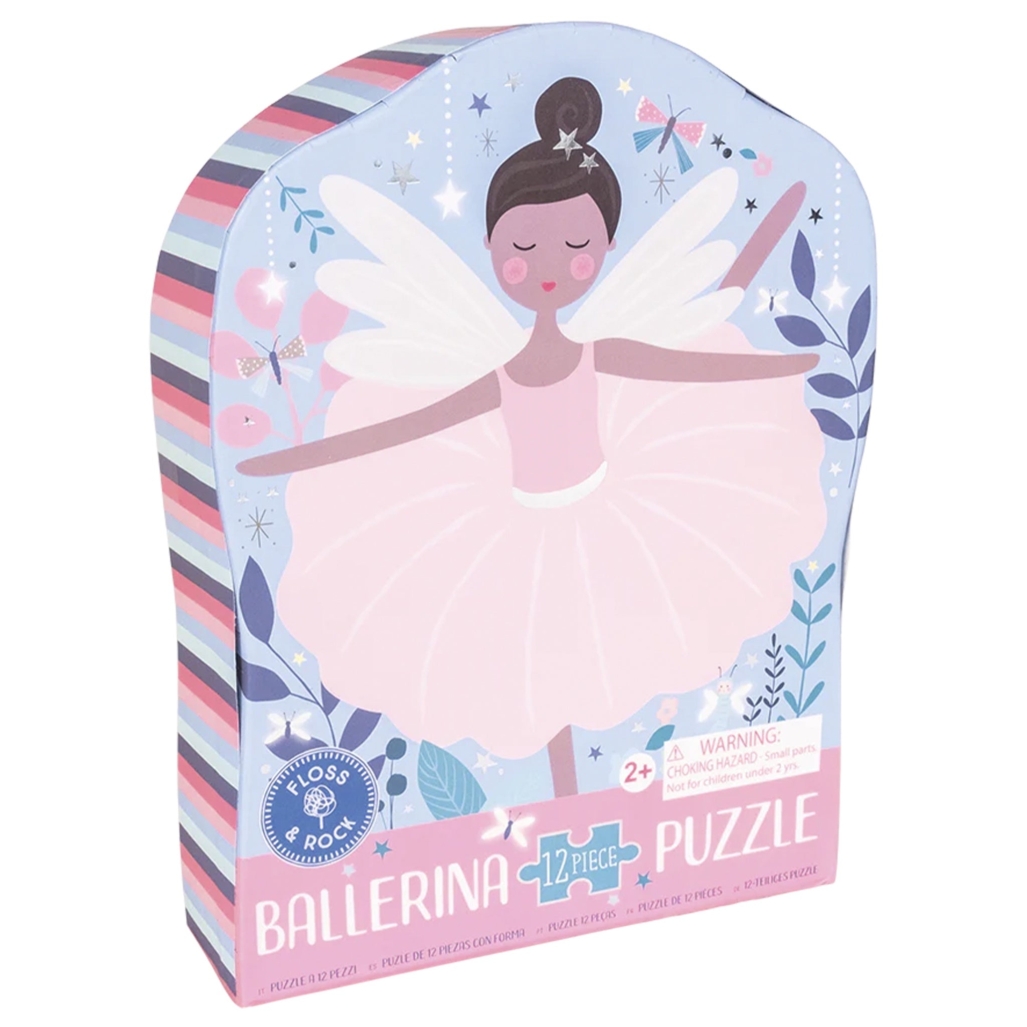 Ballerina puzzle packaging with a fairy design on a white background