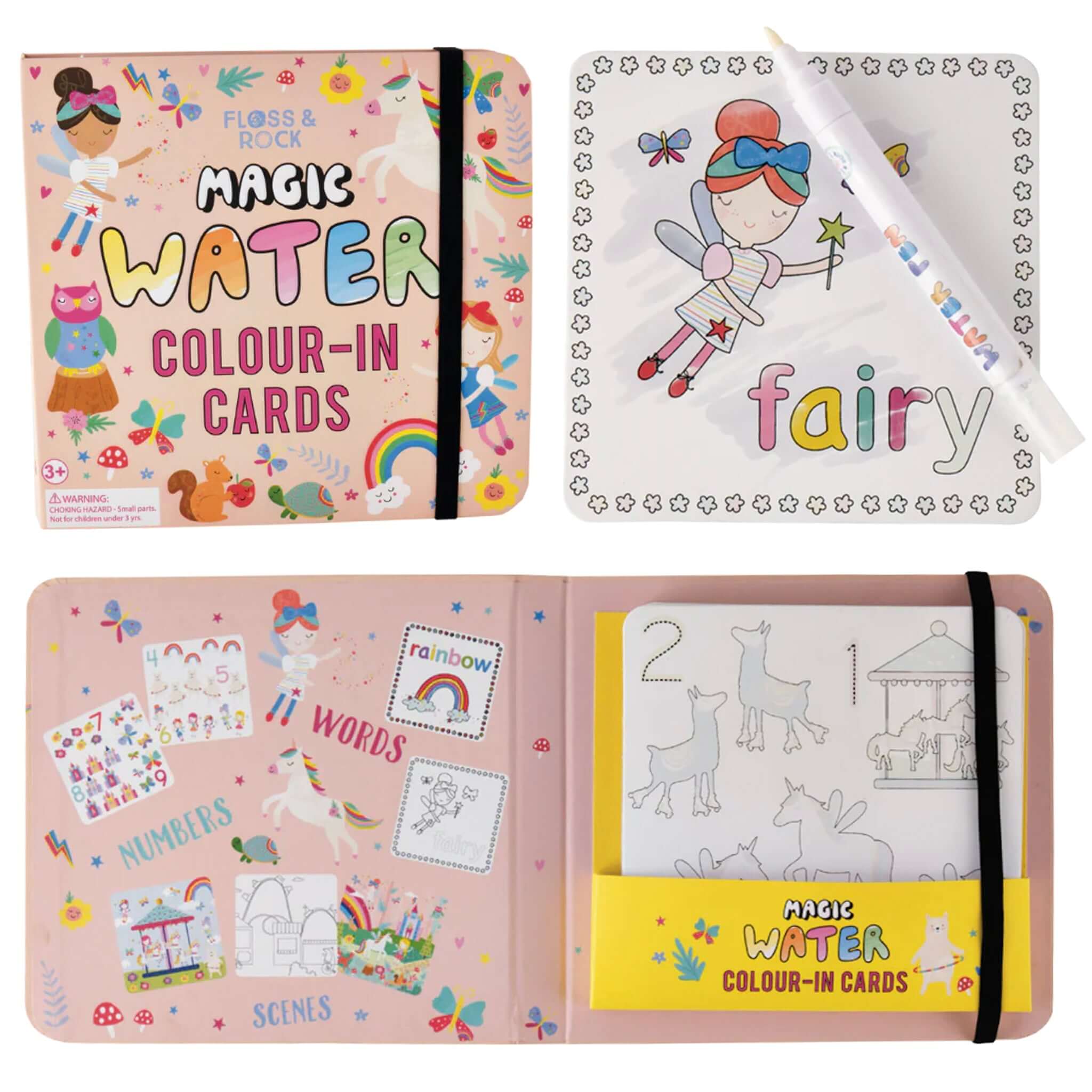 Floss & Rock Magic Colour Changing Water Cards - Rainbow Ferry kit with reusable cards and water pen.