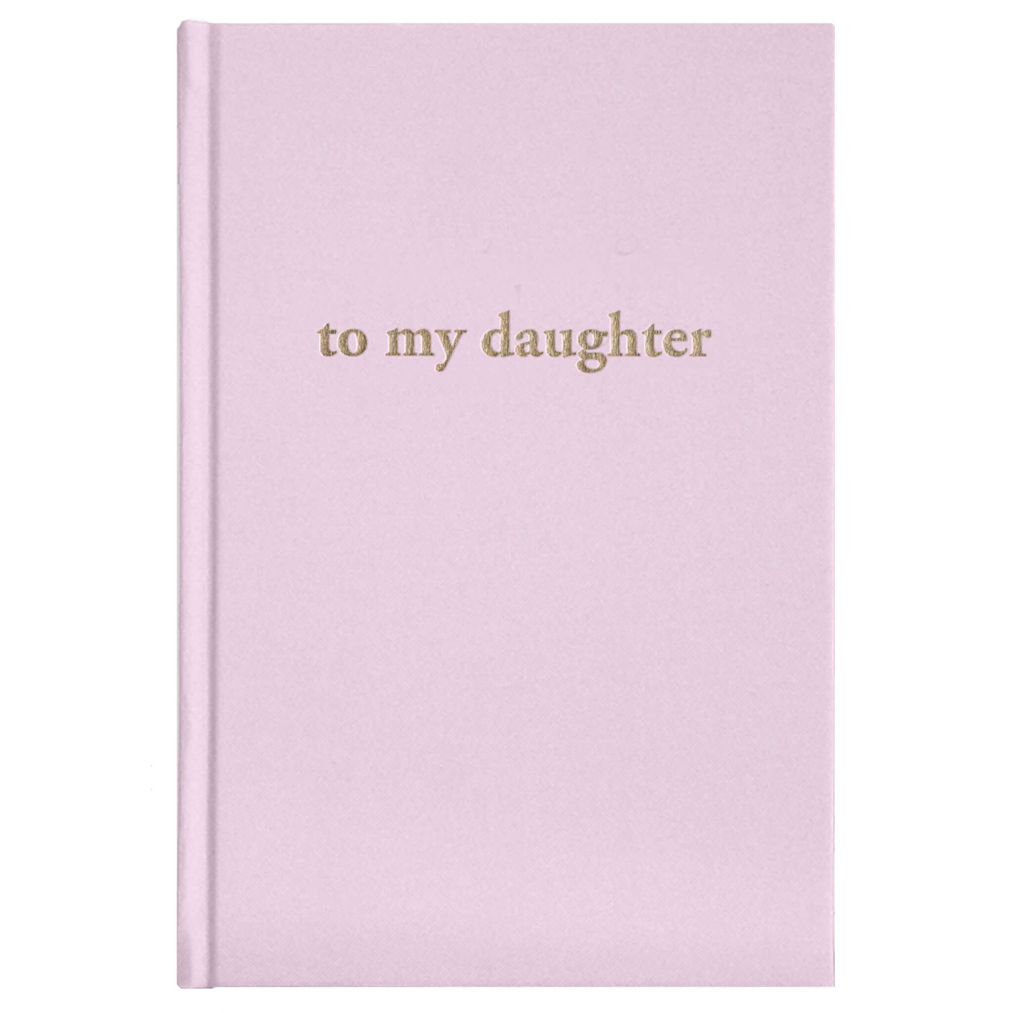 Alt Tag: Forget Me Not Baby Journal - To My Daughter Pink Rose pink rose linen baby journal with gold-foil “to my daughter” cover