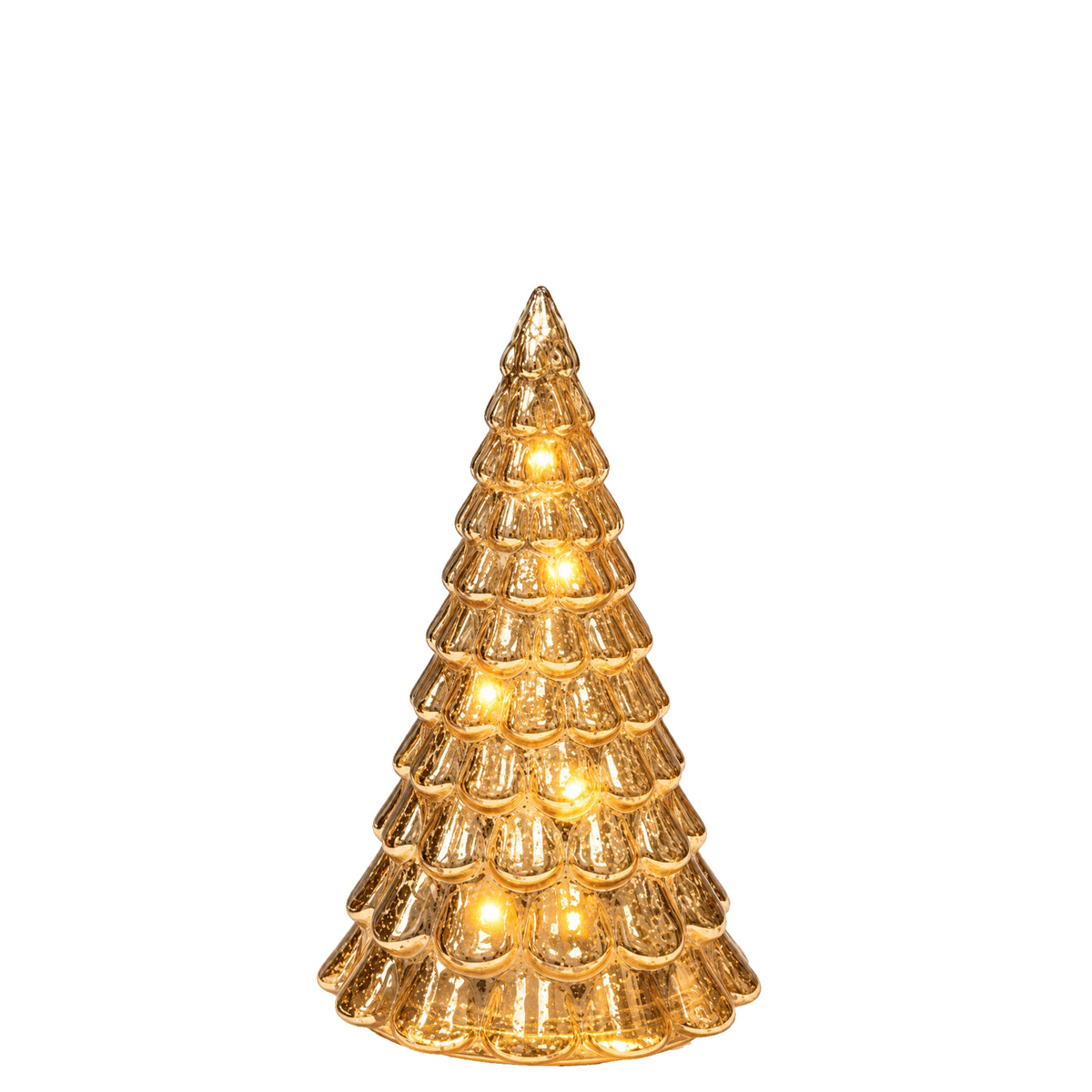 Frost Drop LED Table Top Glass Tree - Small Gold, illuminated glass tree with LED centre