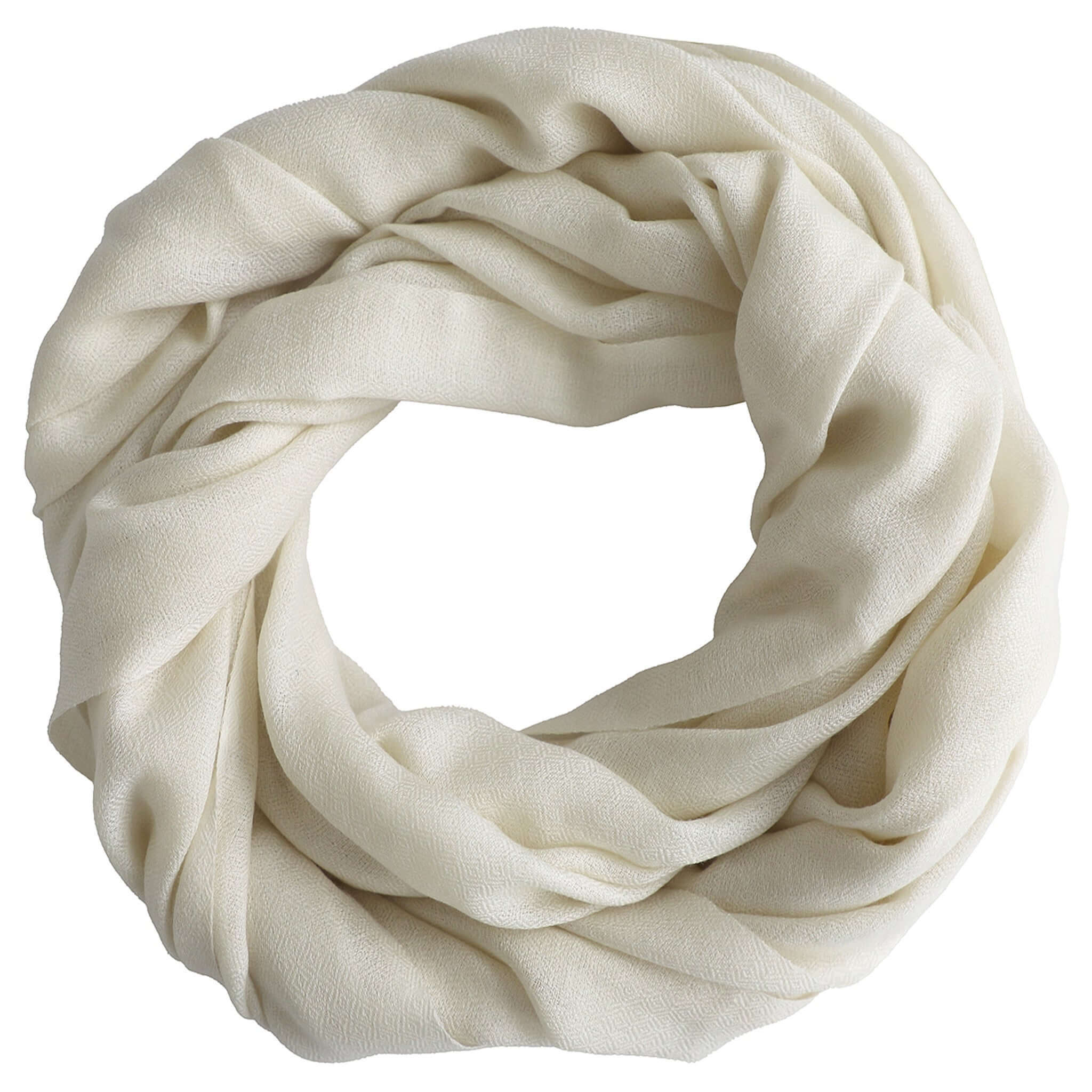 Good & Co Plain Wool Scarf - Cream in a beautifully crafted cream diamond weave design for effortless luxury.