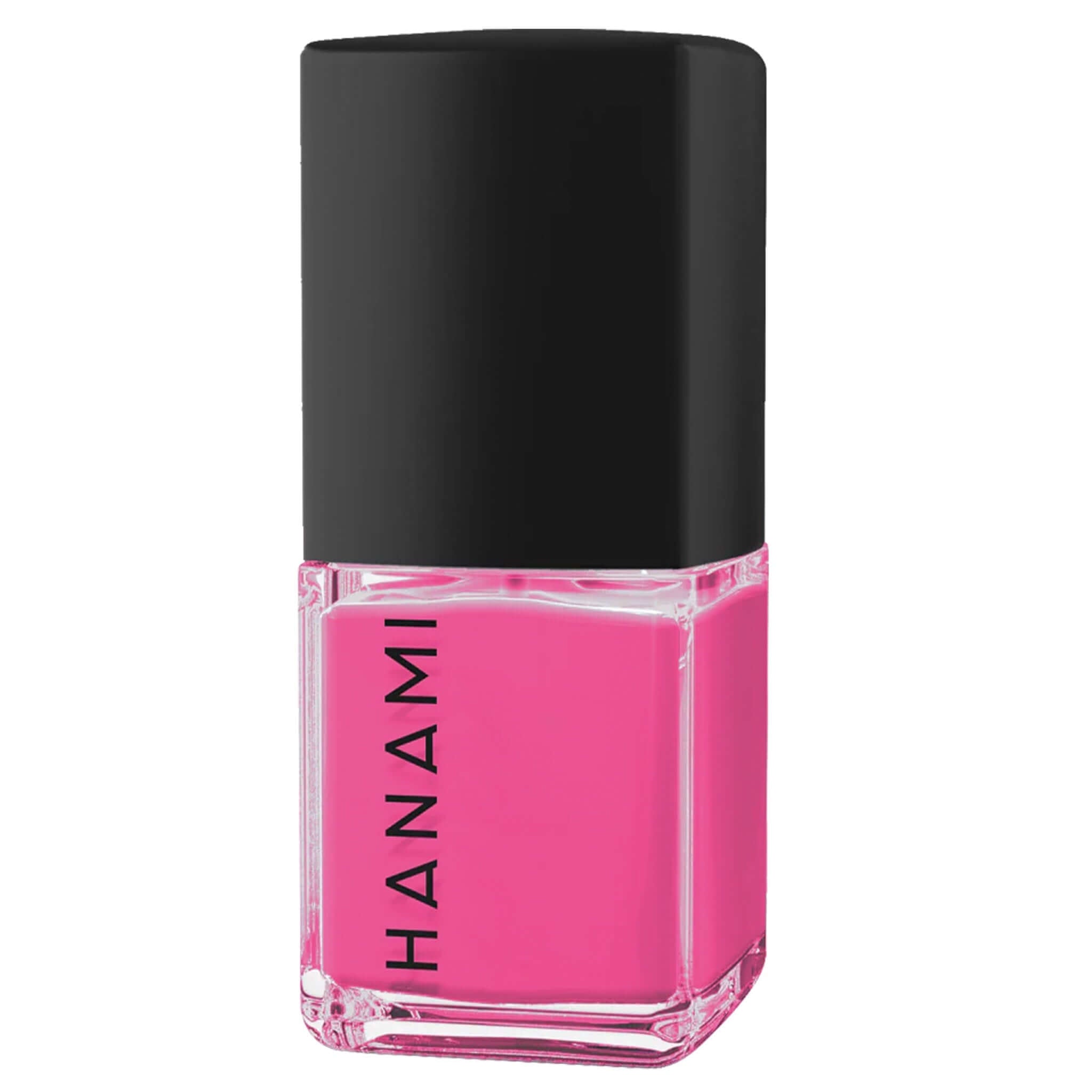 Alt Tag: Hanami Plant Based Nail Polish - Liability bright pink vegan non-toxic breathable 21-free plant-based nail colour 15ml bottle