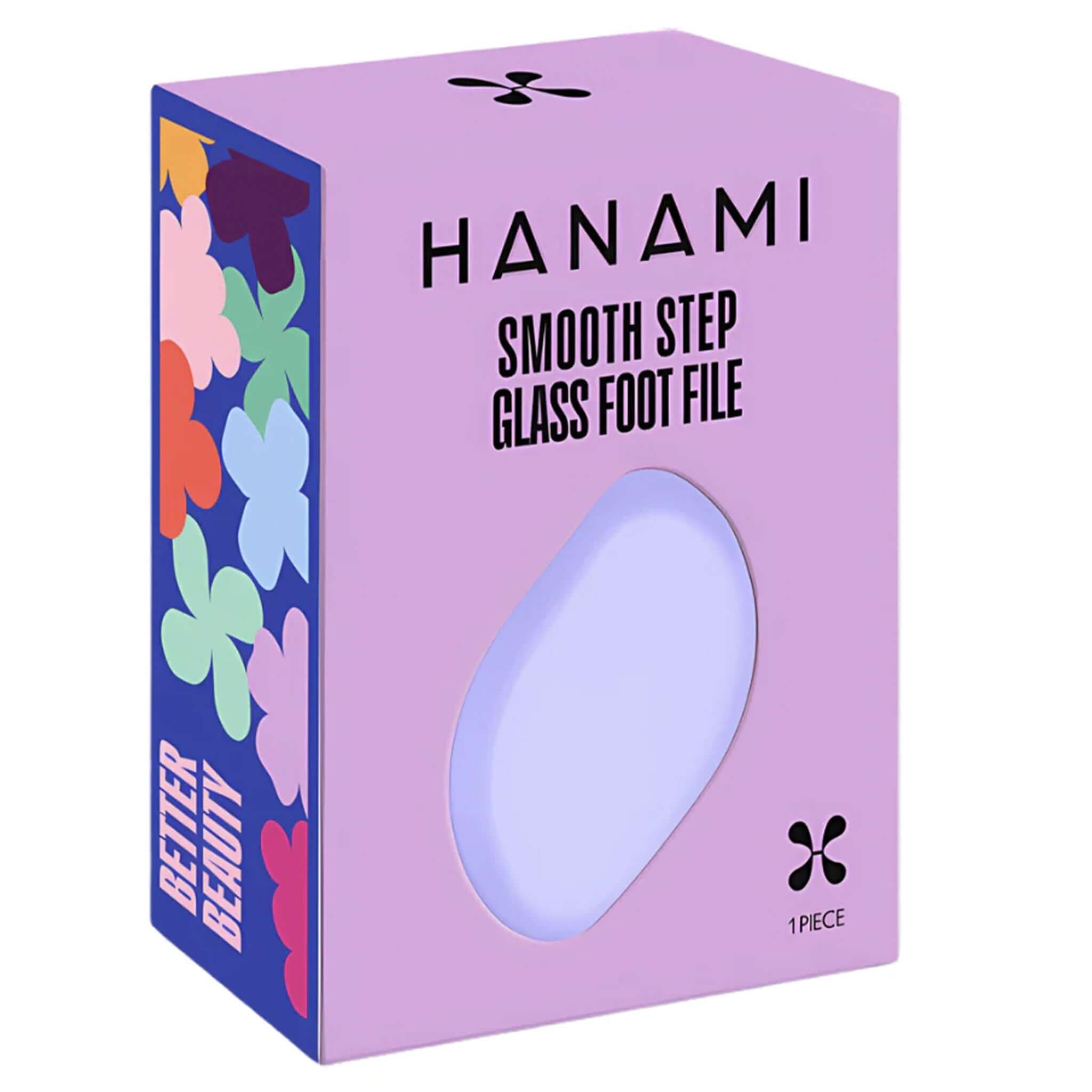 Alt Tag: Hanami Smooth Step Nano Glass Foot File packaging box, gentle nano glass foot file for smooth heels and soft feet