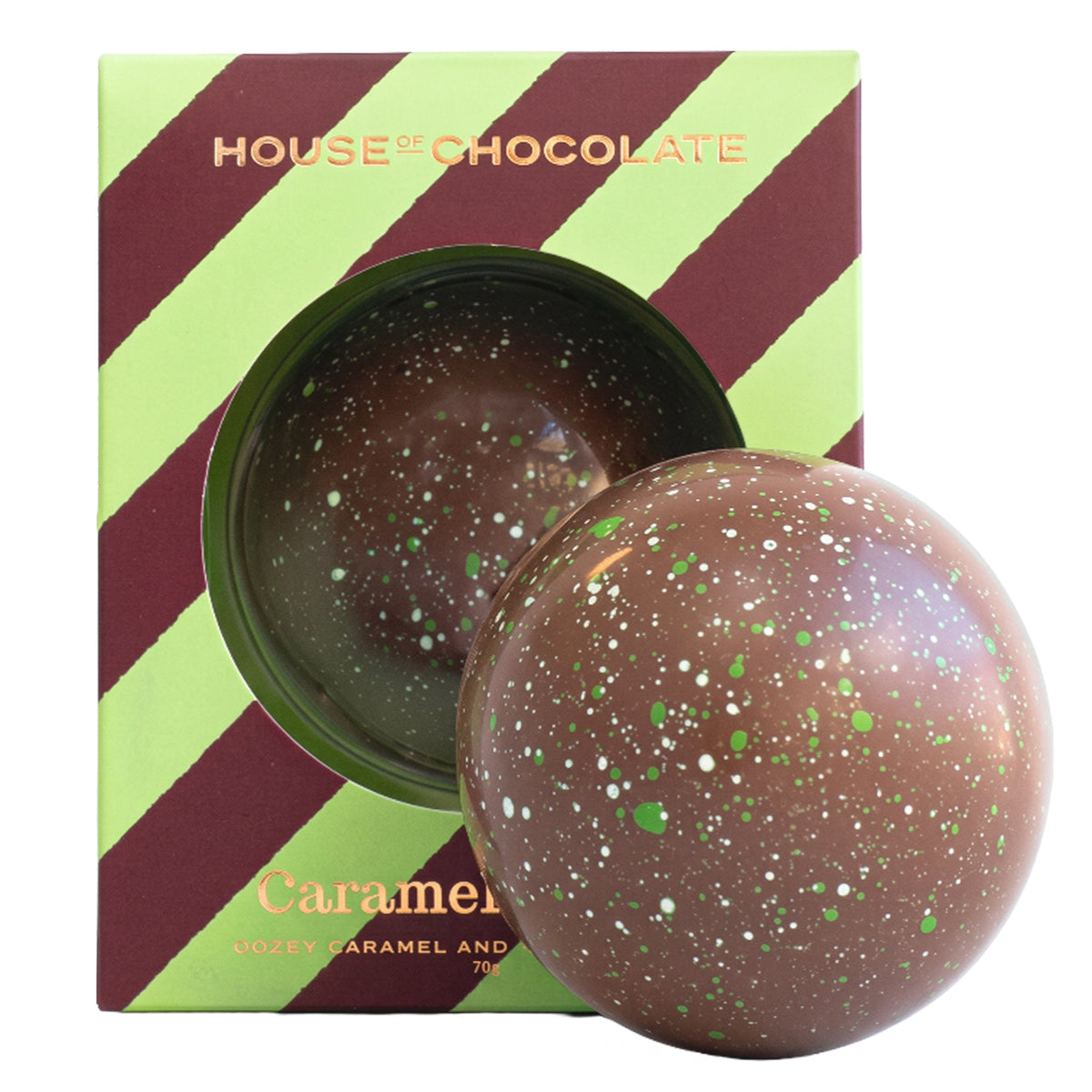House of Chocolate Milk Chocolate Caramel Bauble, milk chocolate bauble