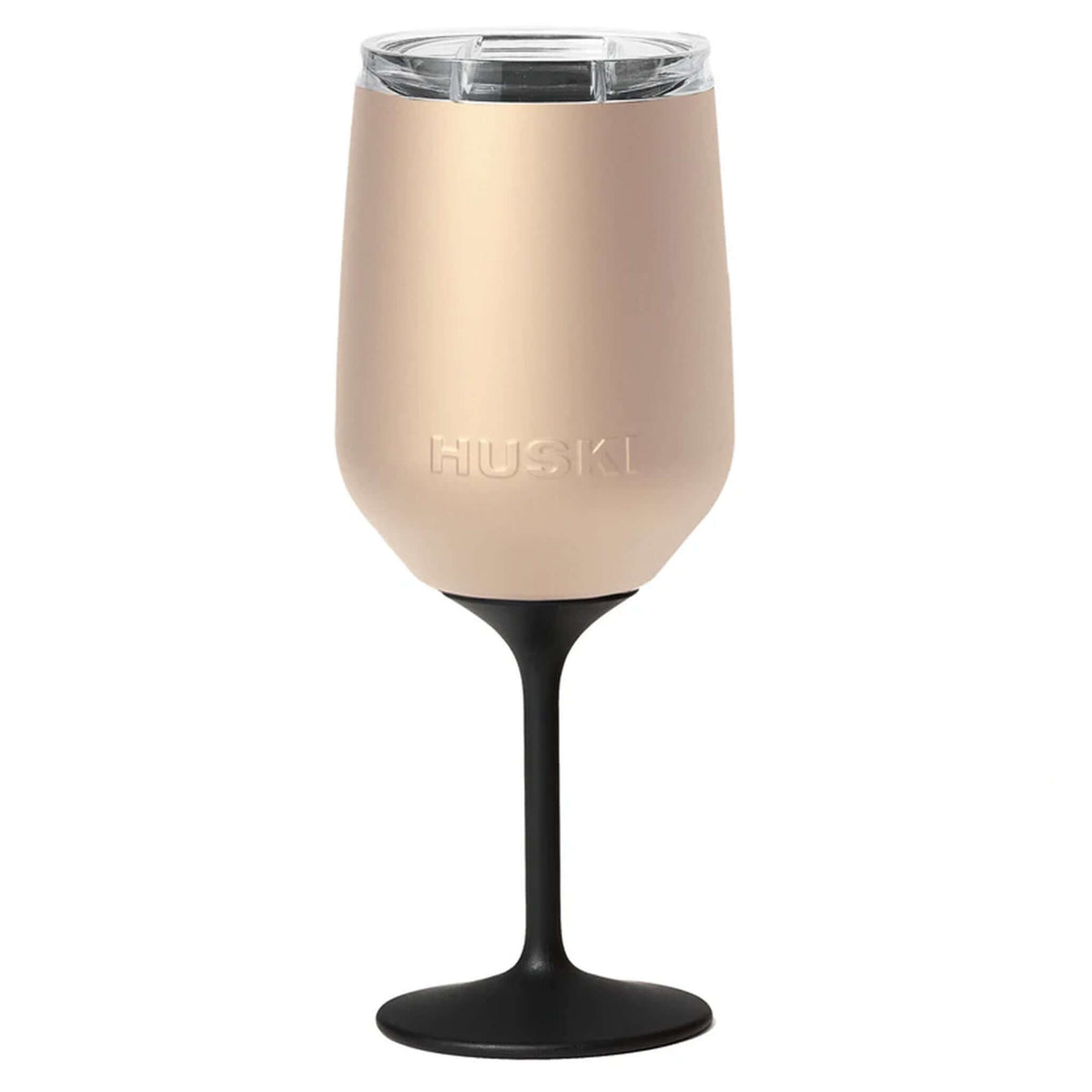 Huski Wine Tumbler 2.0 - Champagne in elegant champagne color with detachable stem and EasySlider lid.