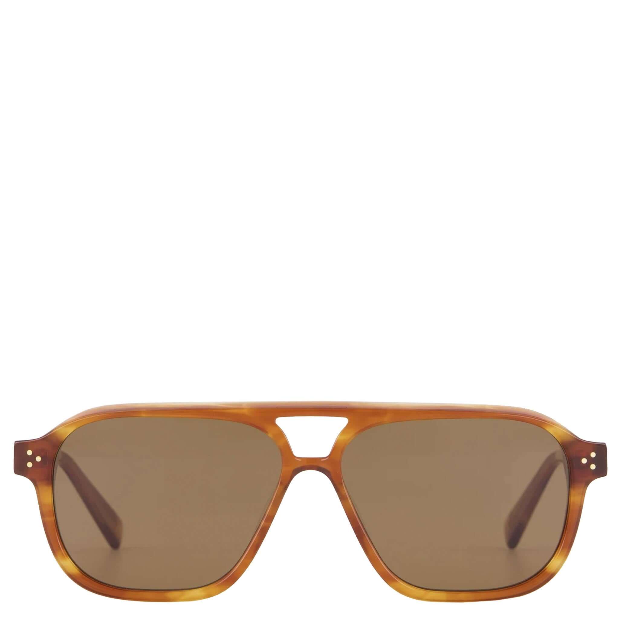 Isle of Eden Sunglasses - Remi Whiskey Tortoise aviator sunglasses with double bridge, whiskey tortoise bio-acetate frame