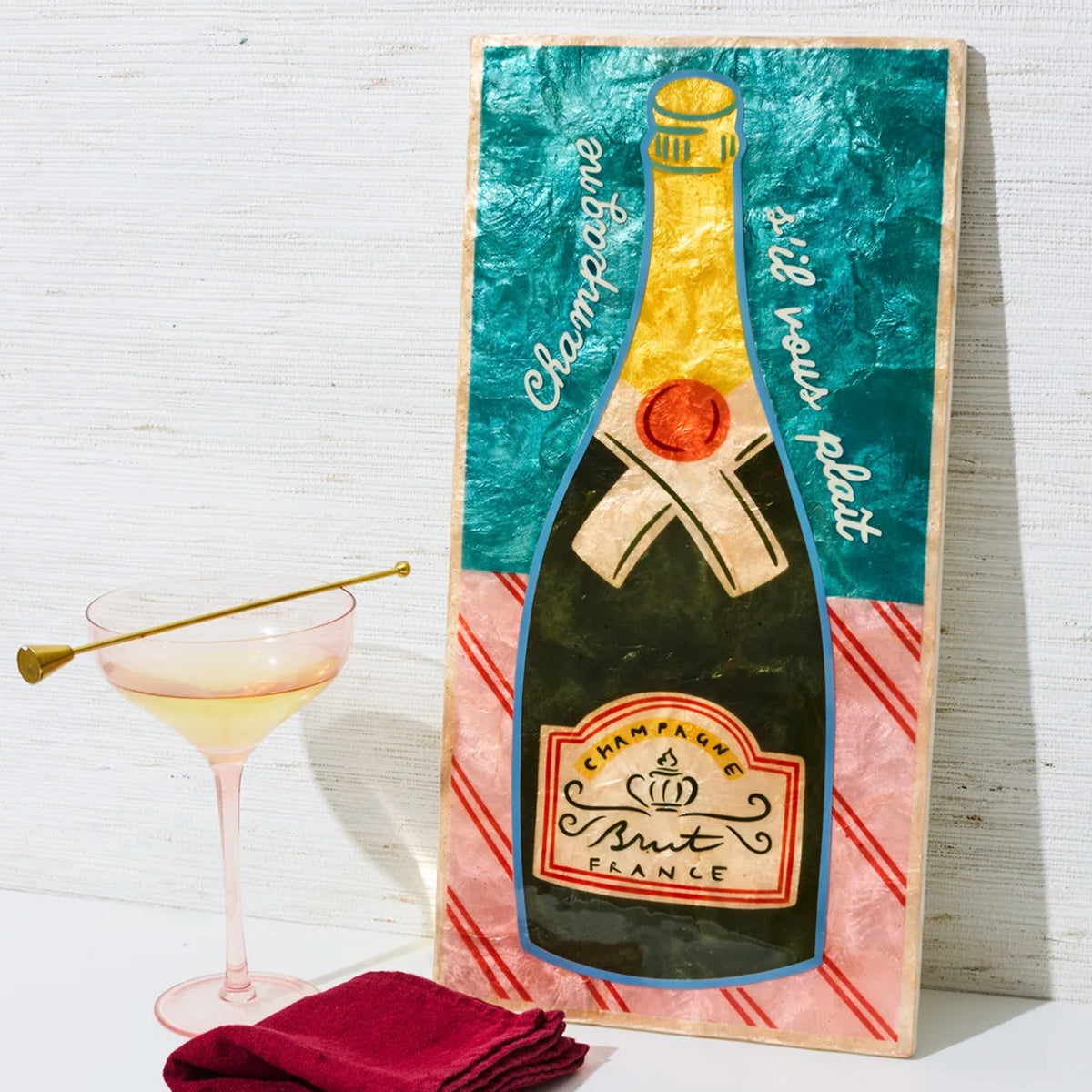 Jones & Co Capiz Shell Happy Hour Wall Art - Champers, additional product view 2