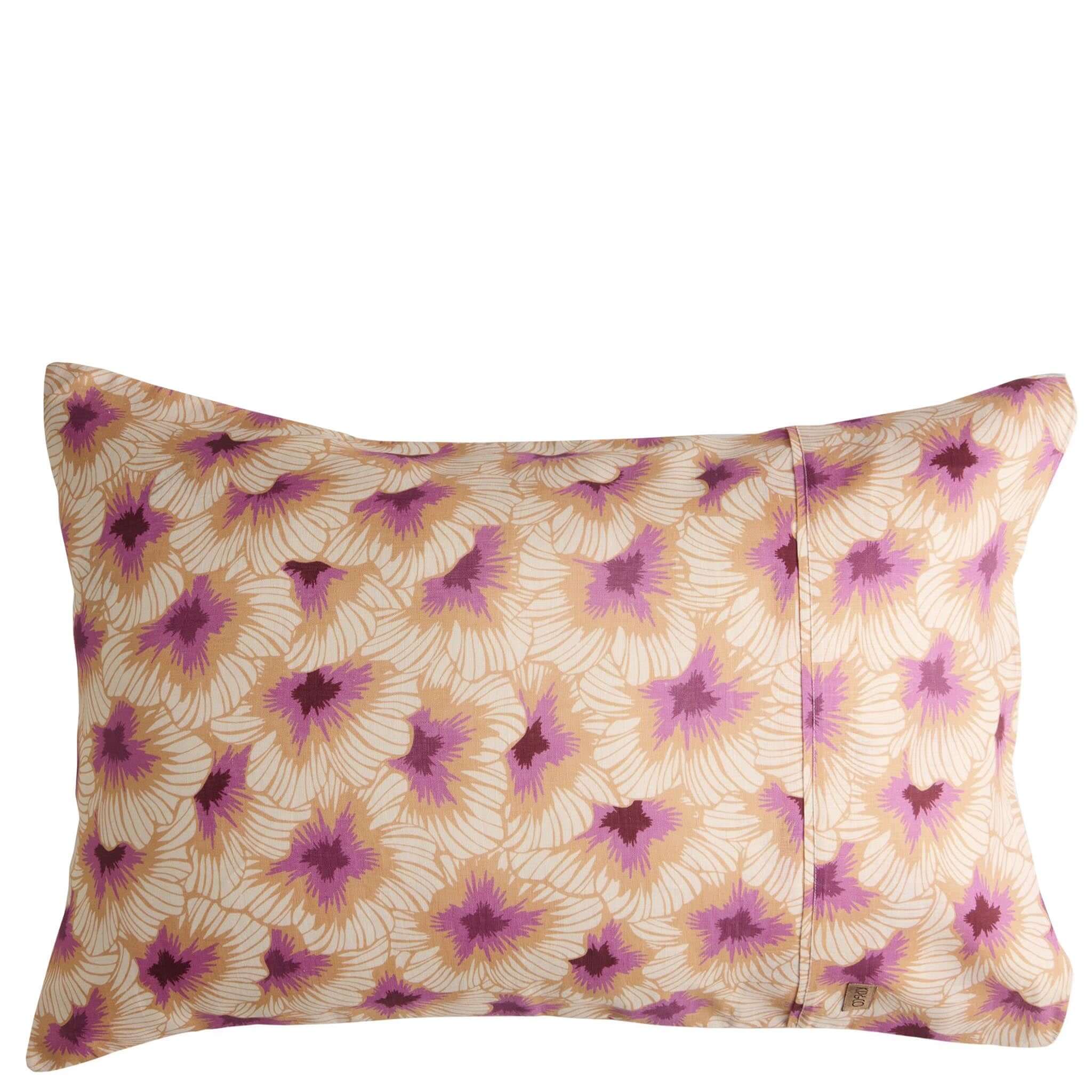 Floral pillow on white background.