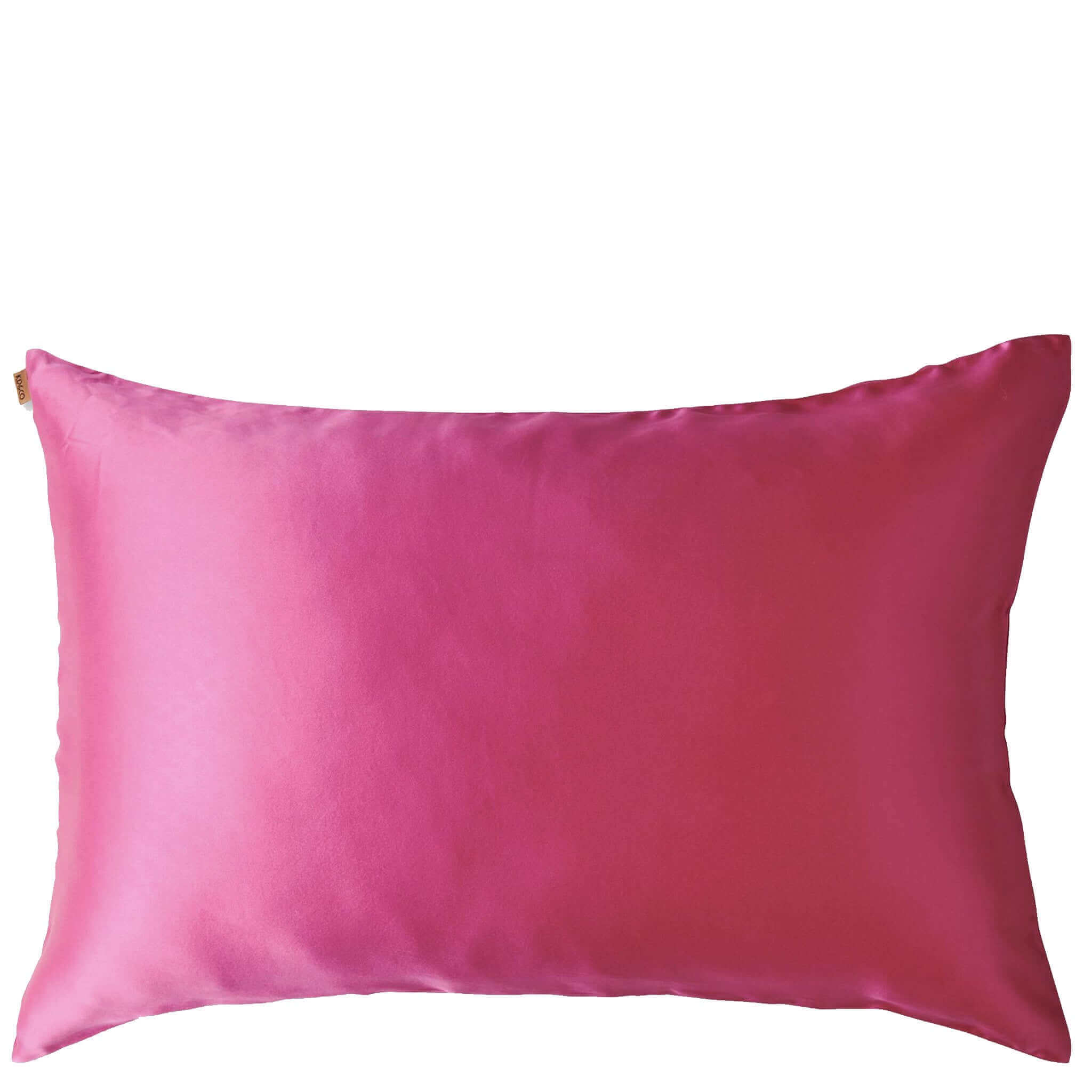 Alt Tag: Kip & Co Silk Pillowslip - Perfect Pink 22 momme mulberry silk pillowcase for smooth hair and hydrated skin