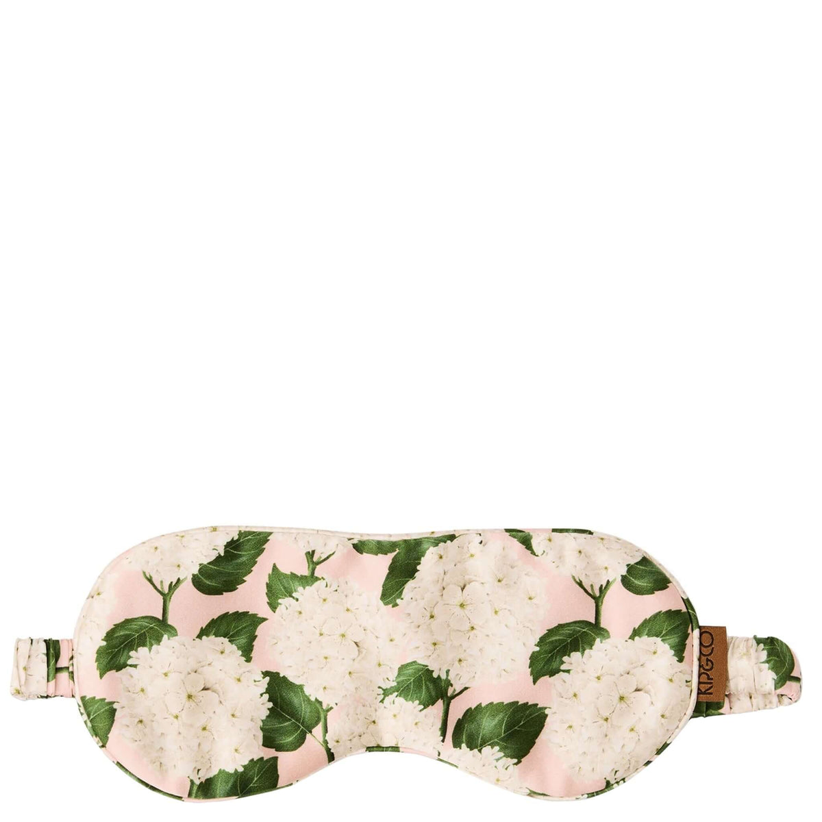 Kip & Co Silk Eye Mask - Hydrangea Pink with floral print for restful sleep.