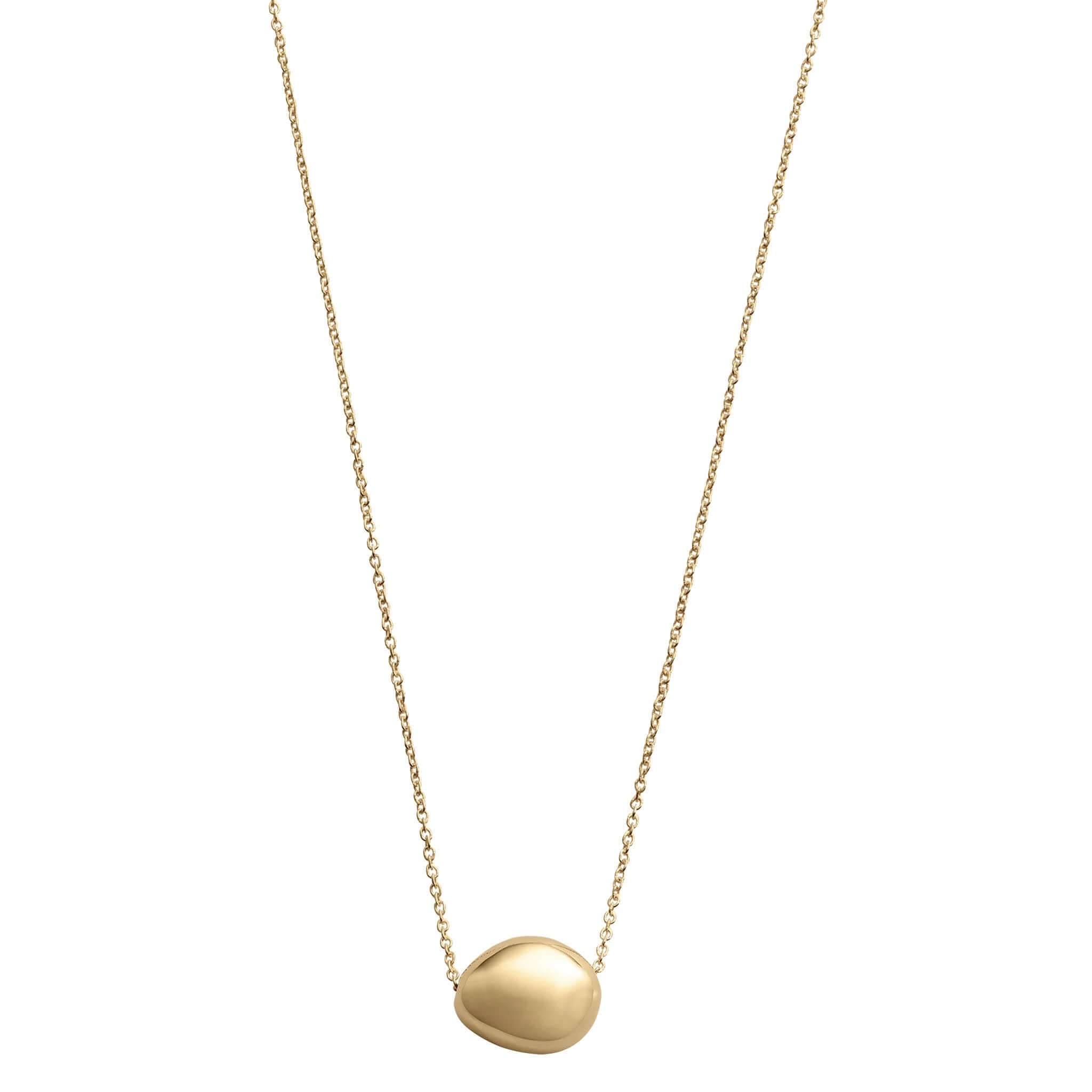 Alt Tag: Kirstin Ash Within Motion Collection Necklace in 18k gold vermeil, organic contoured pendant on adjustable 16-18 inch chain
