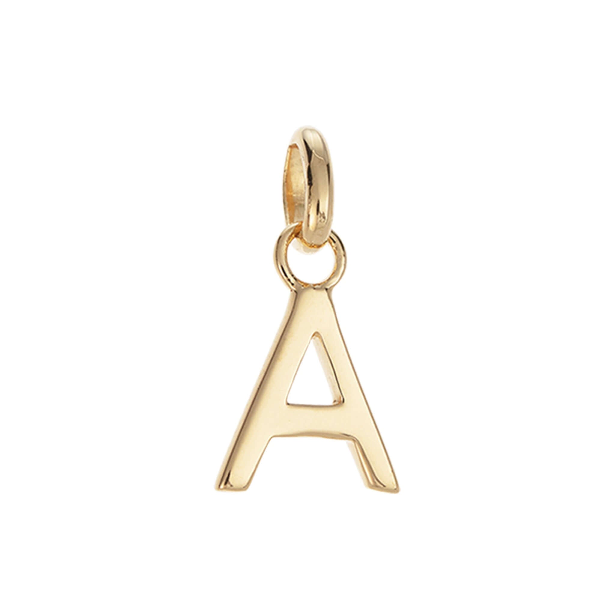 Alt Tag: Kirstin Ash Bespoke Collection Outline Initials - 18K Gold Vermeil letter A charm, personalised initial pendant