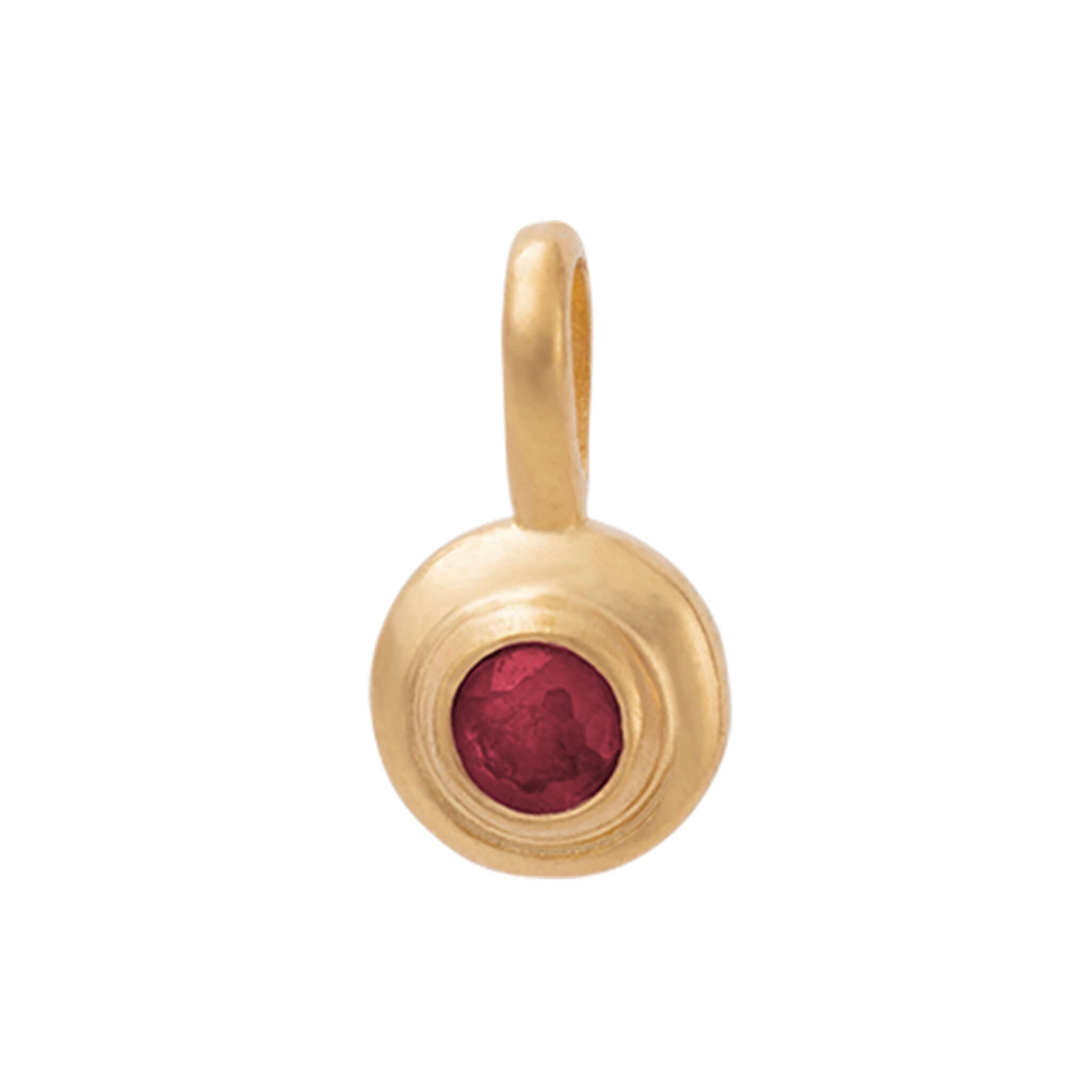 Kirstin Ash Birthstone Collection - January / Garnet gold vermeil pendant charm with deep red garnet gemstone