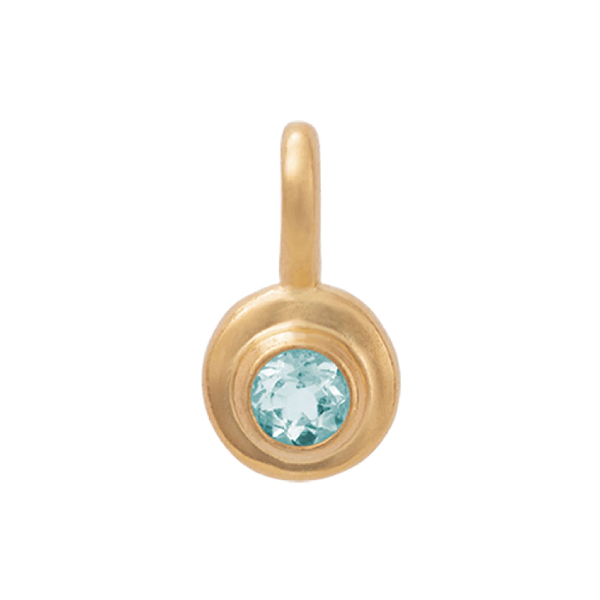 Alt Tag: Kirstin Ash Birthstone Collection Charm - March / Aquamarine 18k gold vermeil charm with aquamarine gemstone pendant