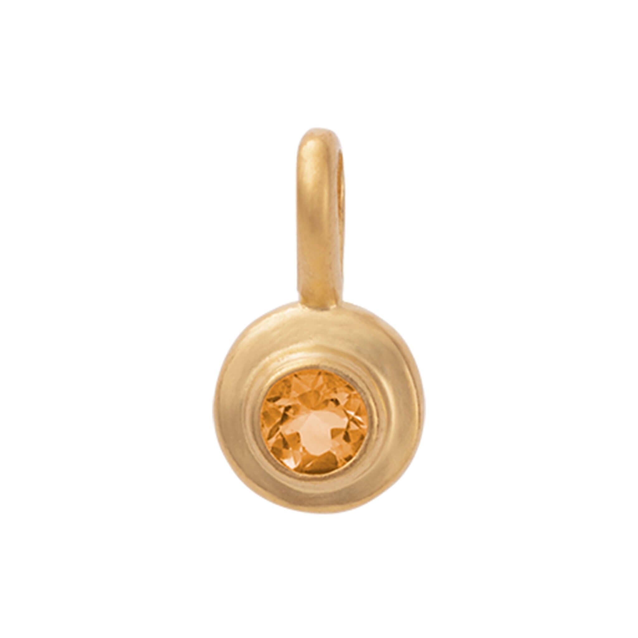 Alt Tag: Kirstin Ash Birthstone Collection Charm - November / Citrine gold vermeil citrine charm pendant with orange gemstone