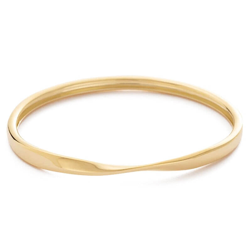 Alt Tag: Kirstin Ash In Between Collection Fold Bangle 18k gold vermeil organic fold bangle bracelet on white background