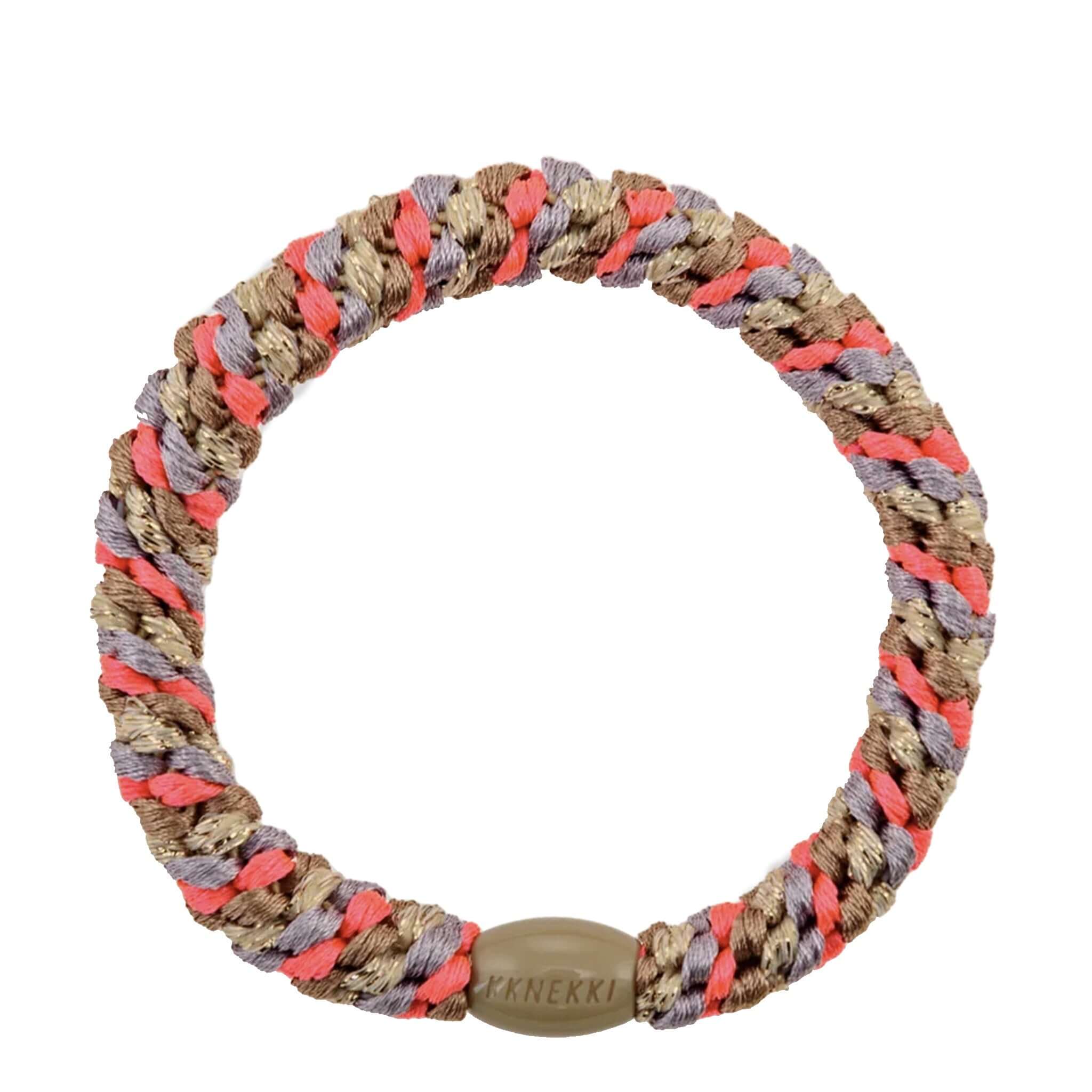 Kknekki Hair Tie - Mix Nougat Neon Pink, a durable and stylish hair accessory with no-damage hold.