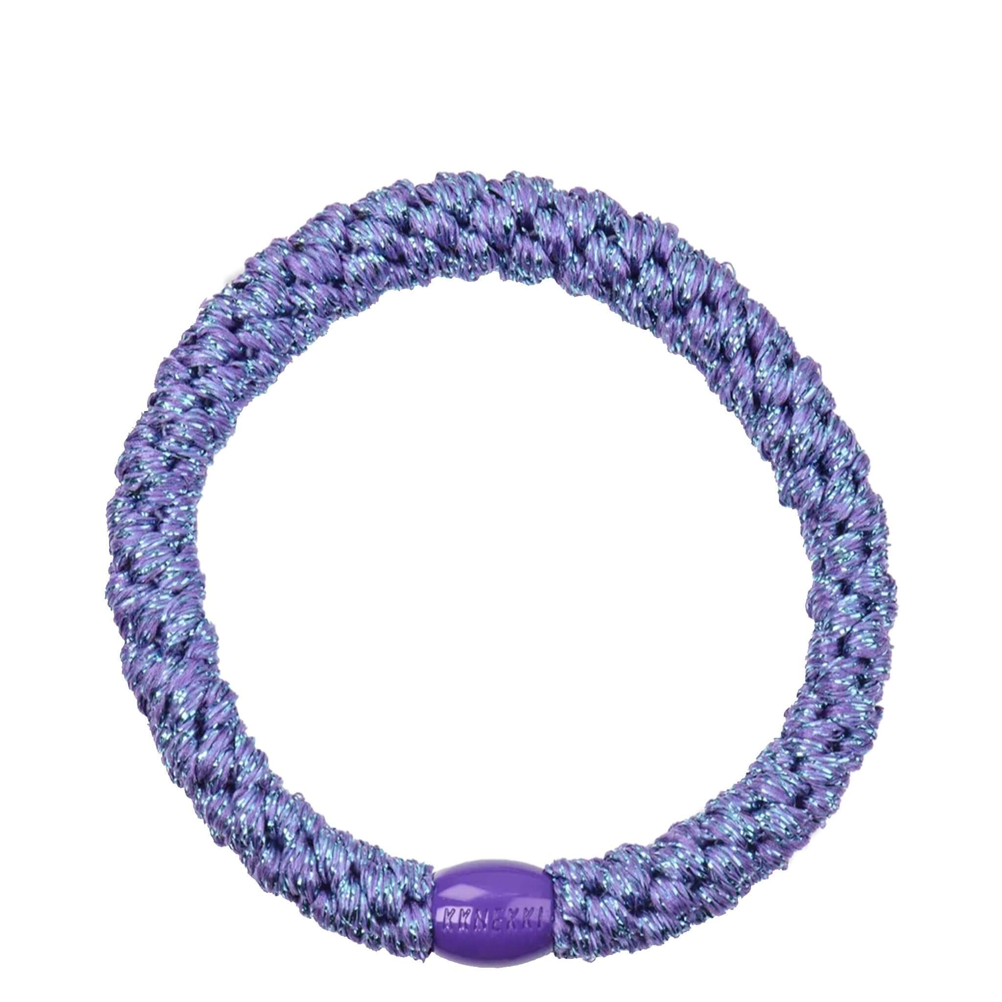 Kknekki Hair Tie - Purple Blue Glitter, a stylish and durable hair accessory with a woven design, perfect for daily use.