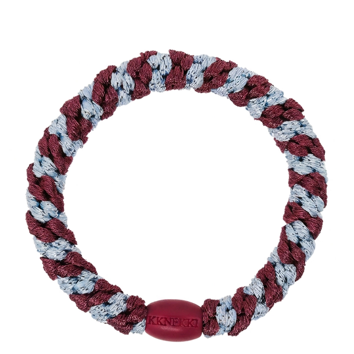 Kknekki Hair Tie - Rosewood Seablue Glitter Stripe woven hair tie