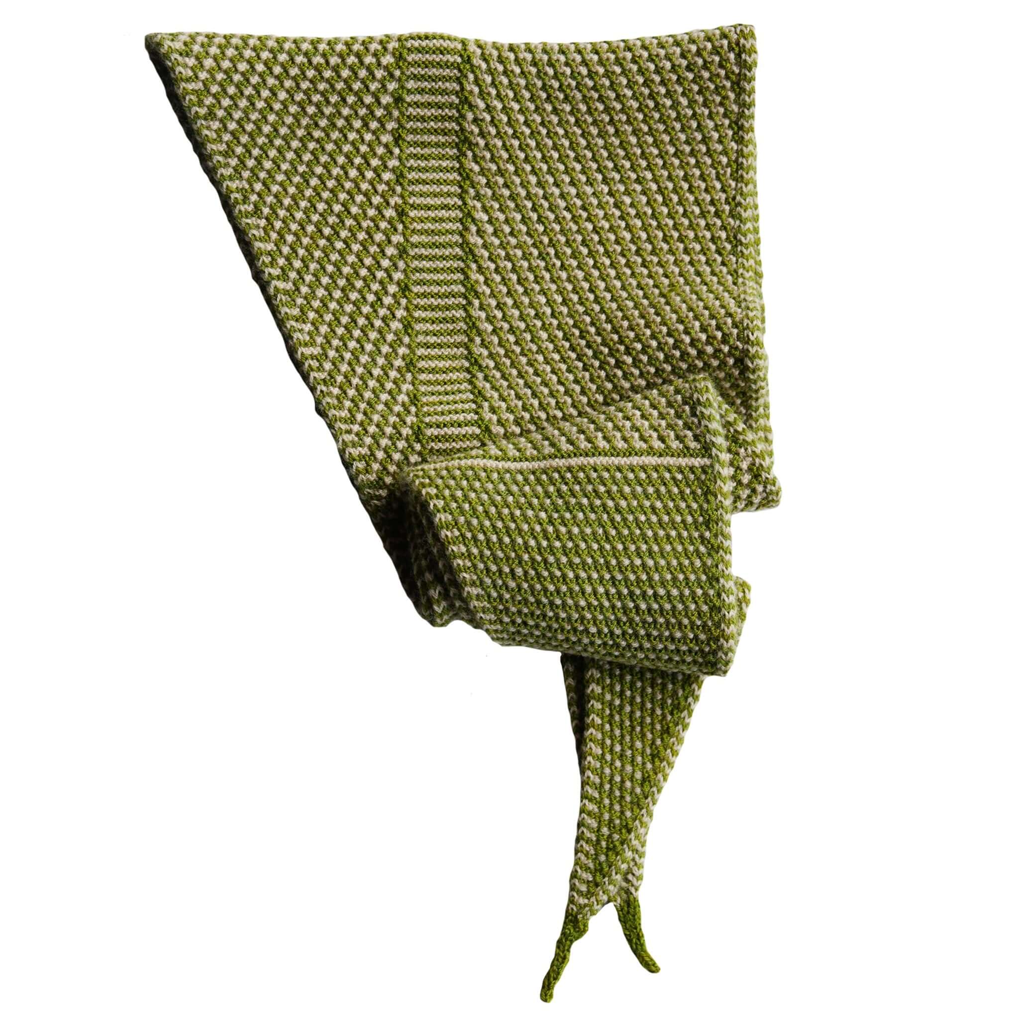 Knit Shepherd Punakaiki Merino Neckerchief - Pikopiko Green, beautifully knitted in New Zealand from 100% Merino wool.